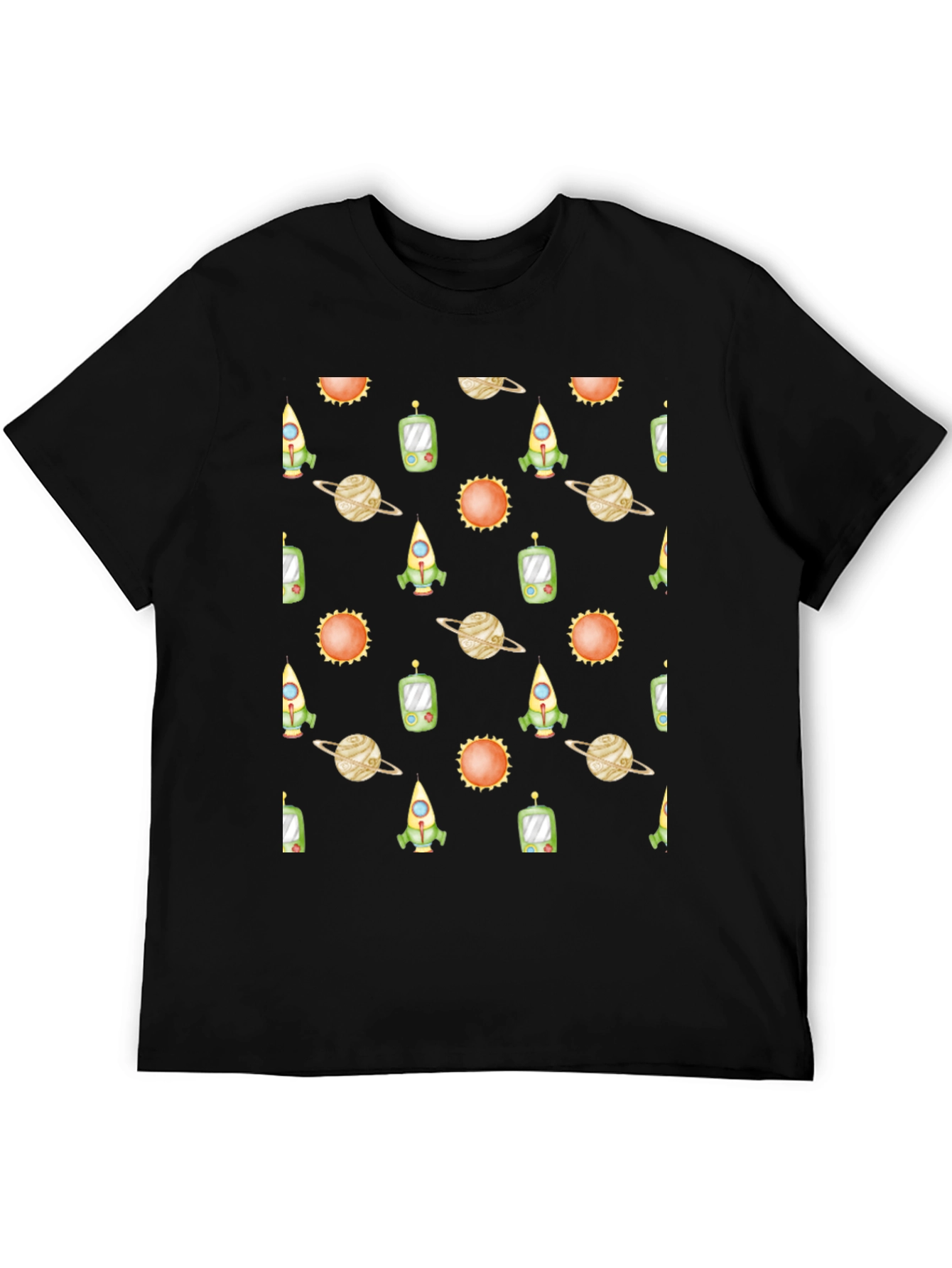 Space Pattern Black T-Shirt