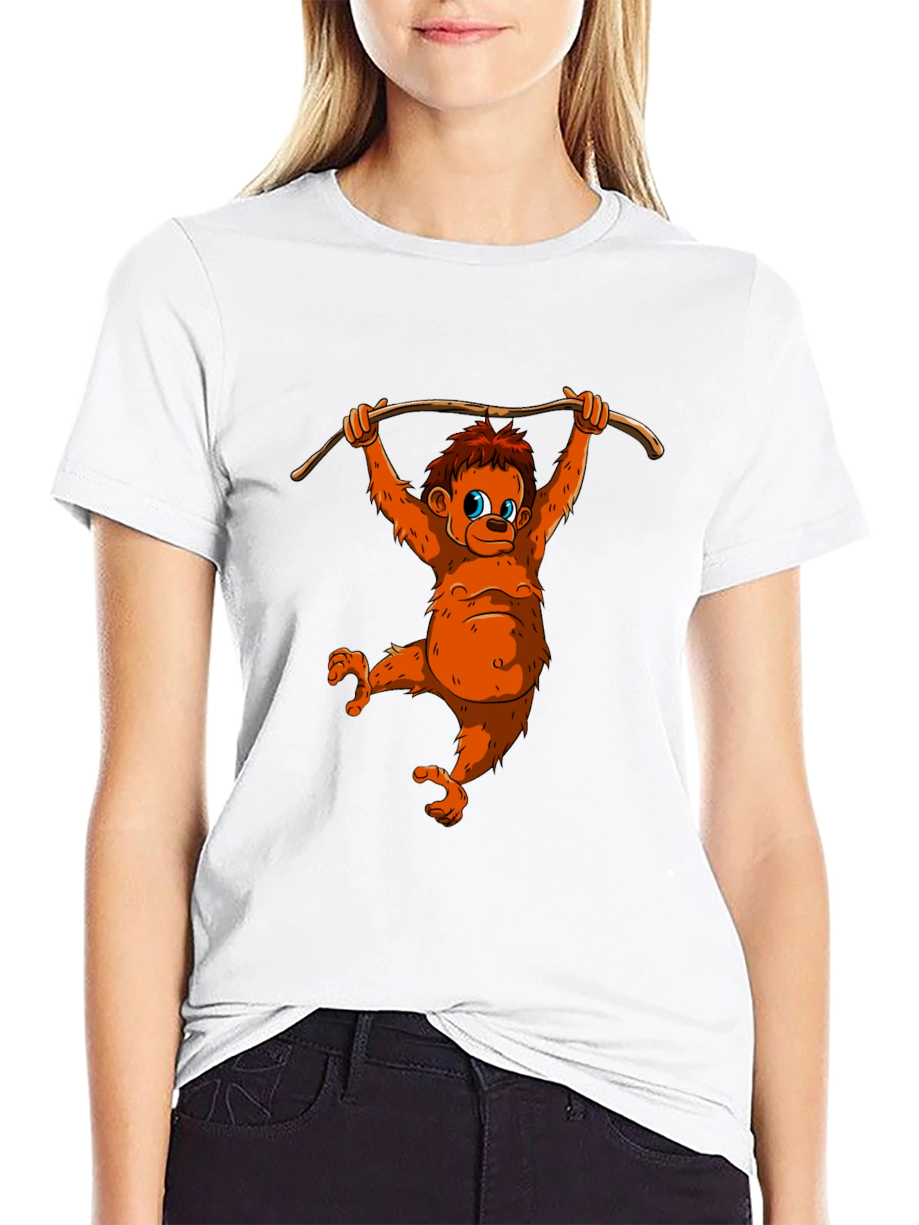 Cartoon Orangutan Hanging T-Shirt