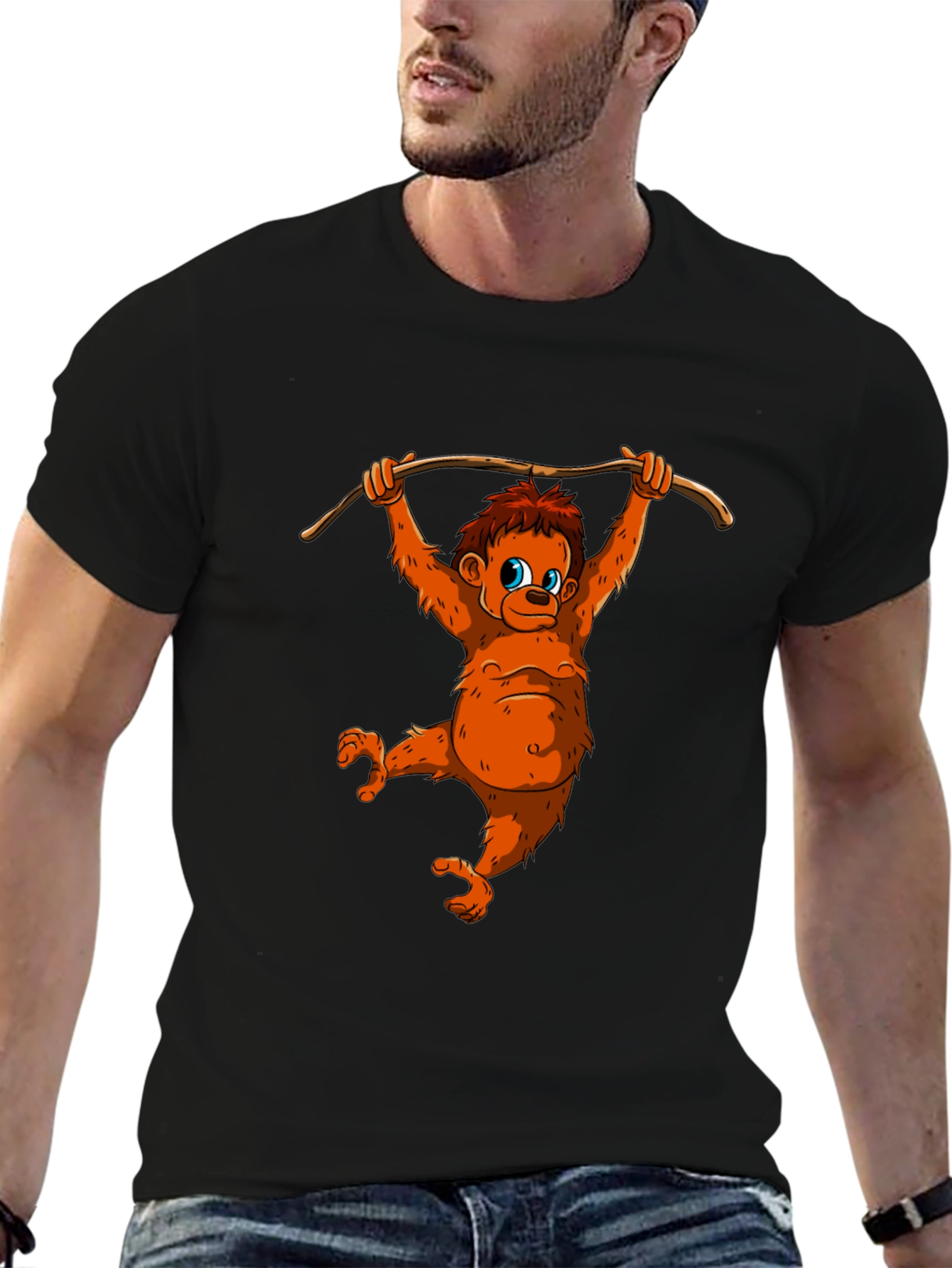 Cartoon Orangutan Hanging T-Shirt