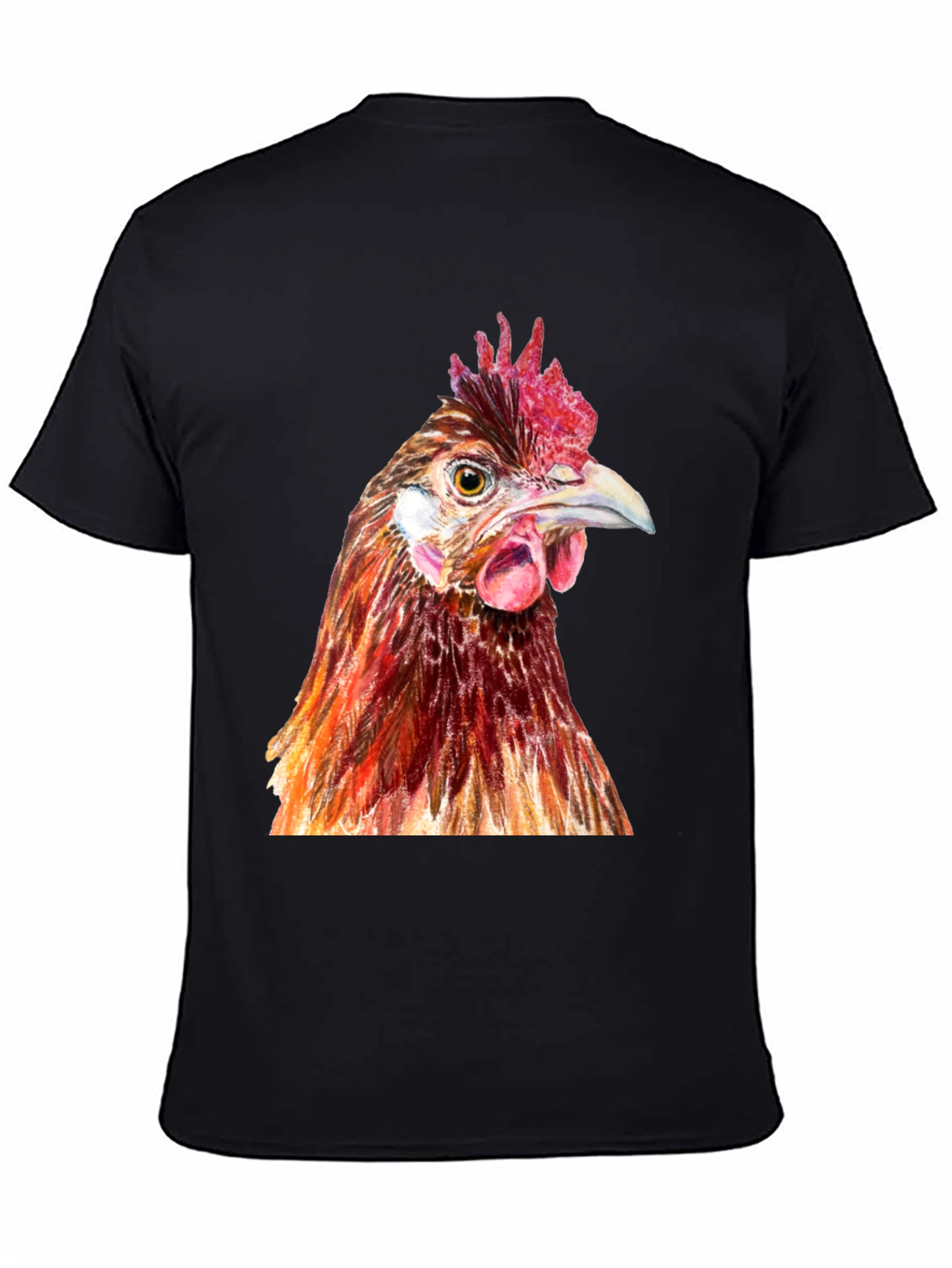 Chicken Graphic Tee - Black Cotton T-Shirt