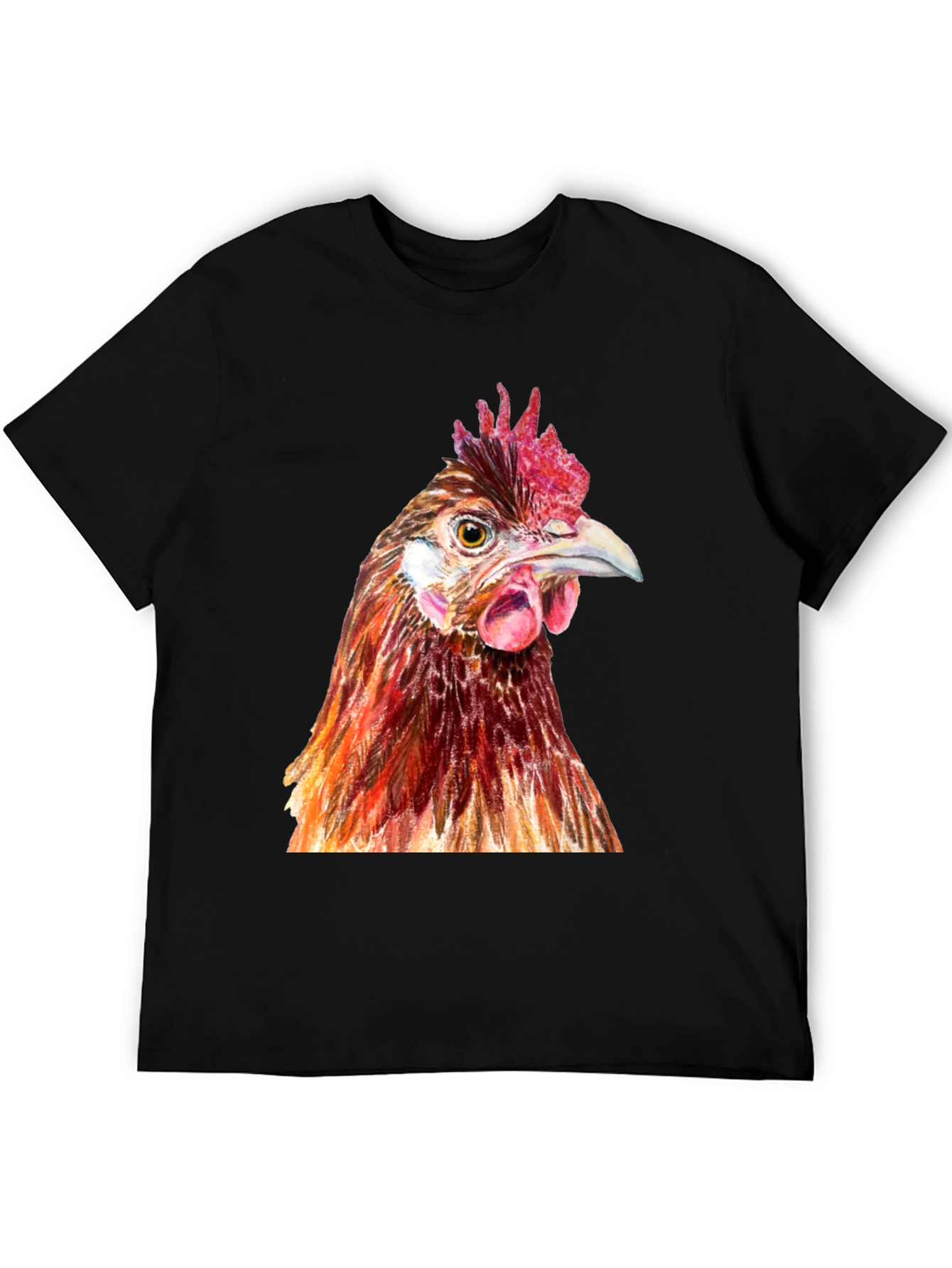 Chicken Graphic Tee - Black Cotton T-Shirt