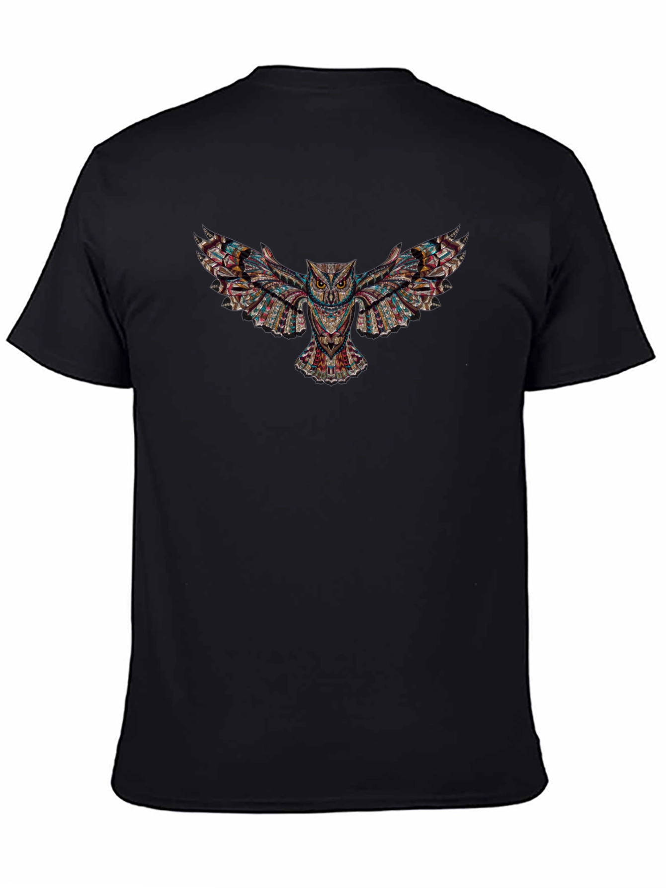 Aztec Owl Graphic Black T-Shirt