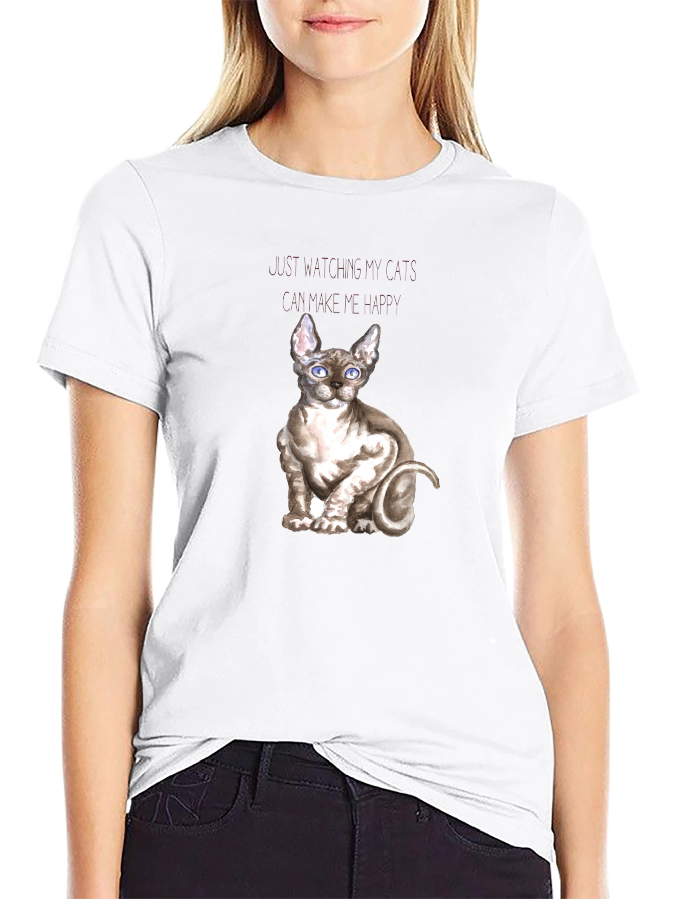 Sphynx Cat T-Shirt - Watching Cats Makes Me Happy