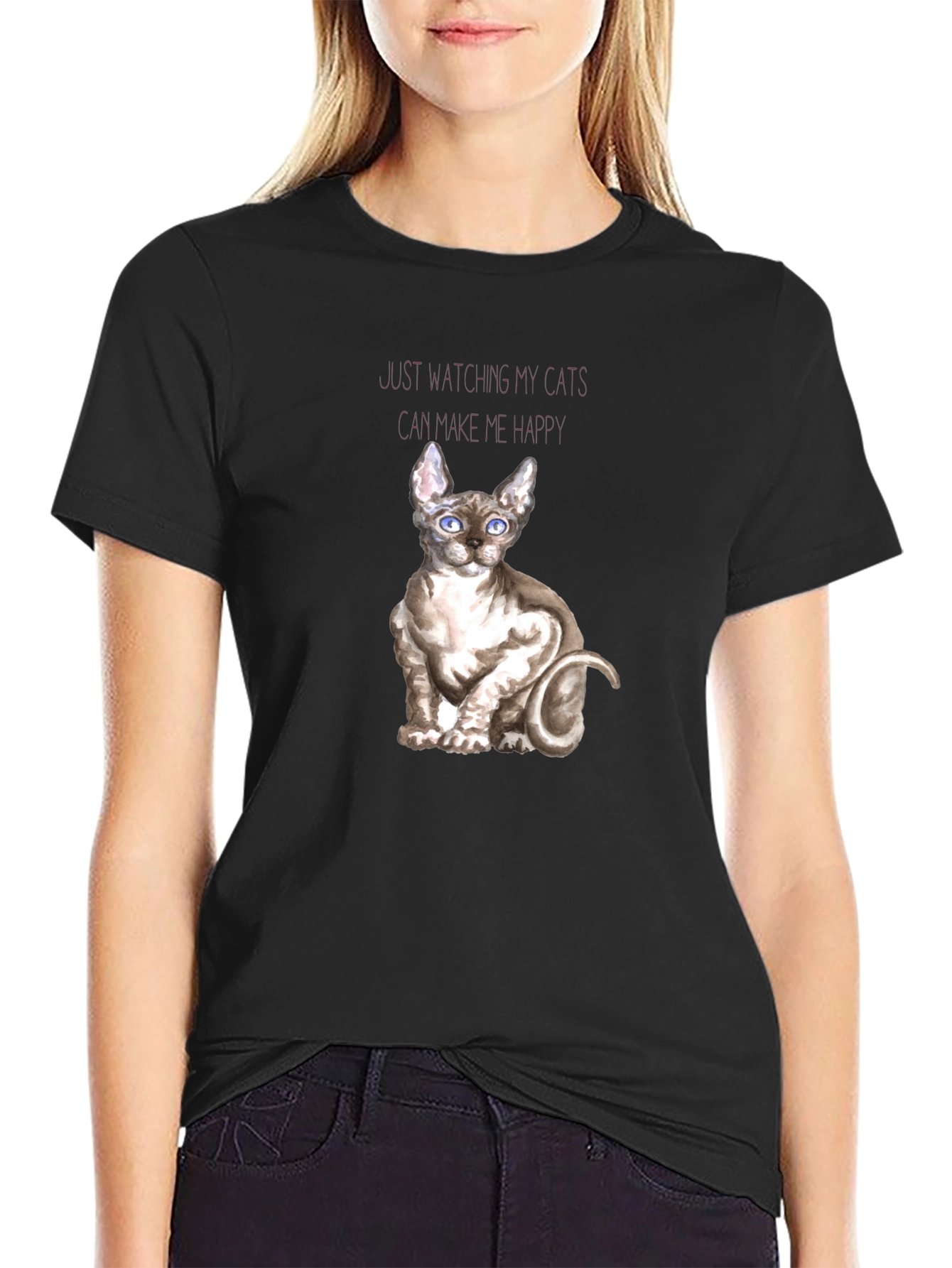 Sphynx Cat T-Shirt - Watching Cats Makes Me Happy