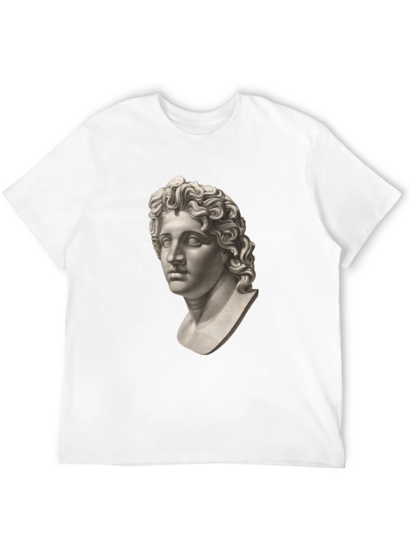 Statue Head Graphic Tee - Classic Black Cotton T-Shirt