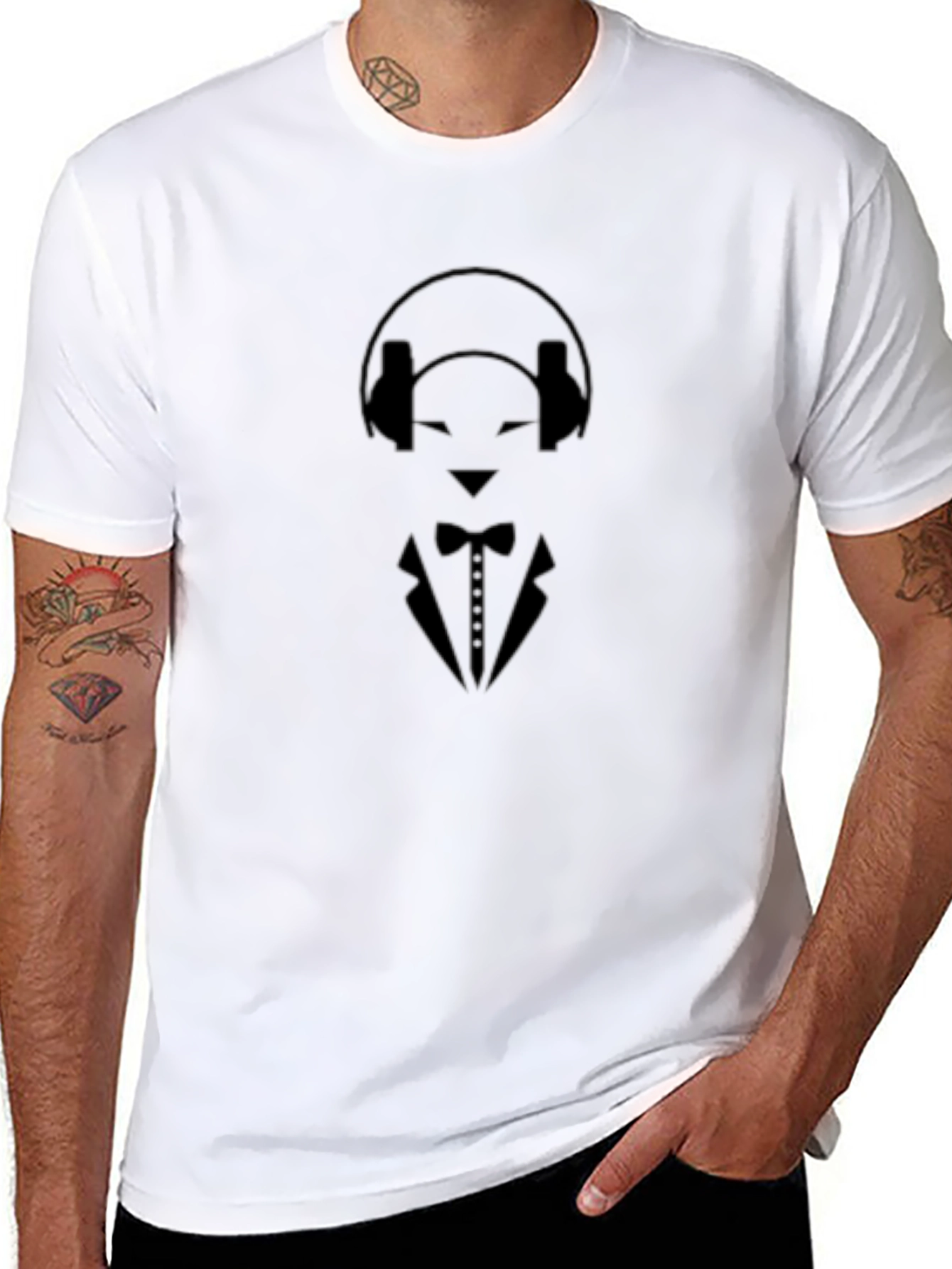 Cool Cat DJ T-Shirt - Black Music Lover Apparel