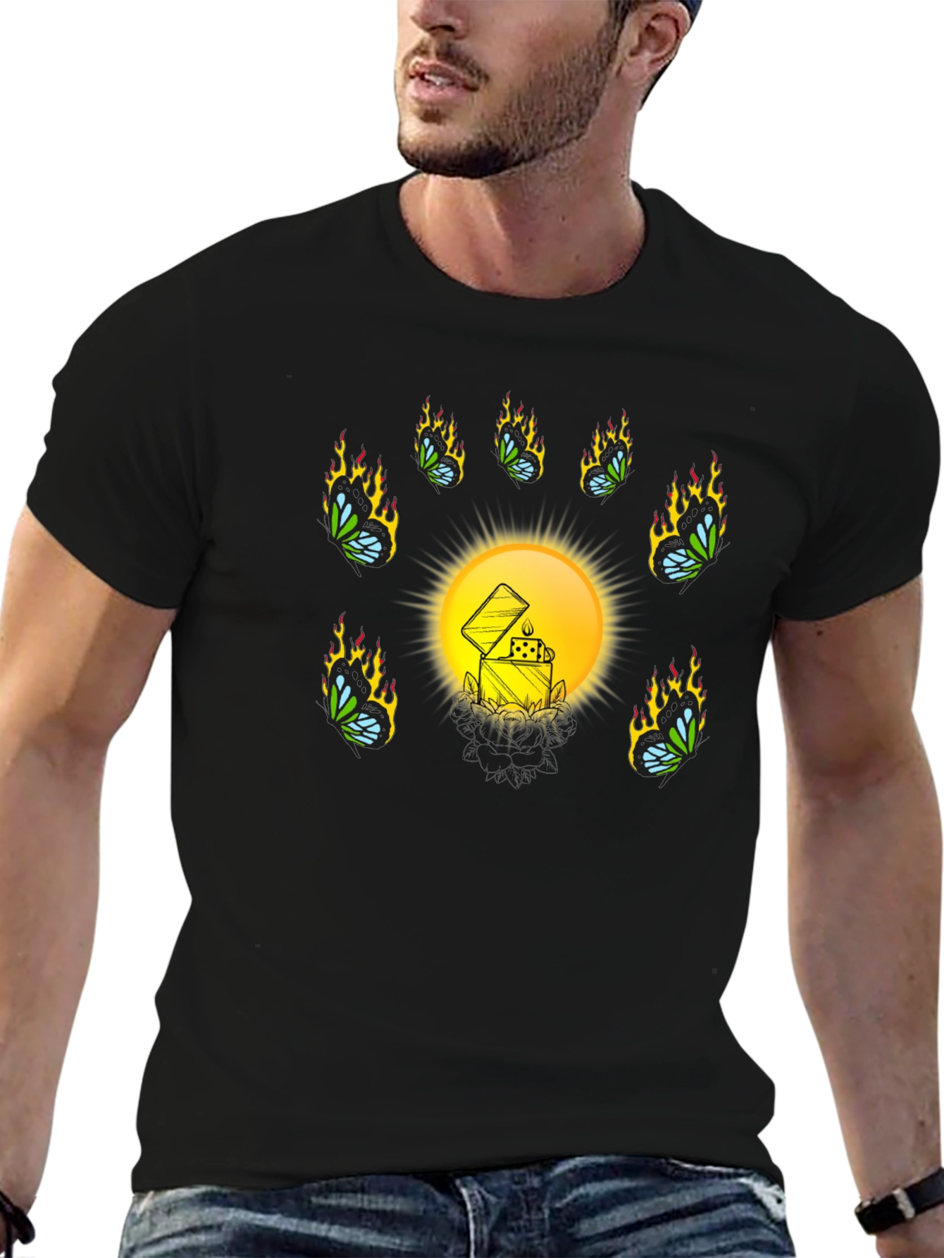 Unique Graphic T-Shirt with Lighter Design