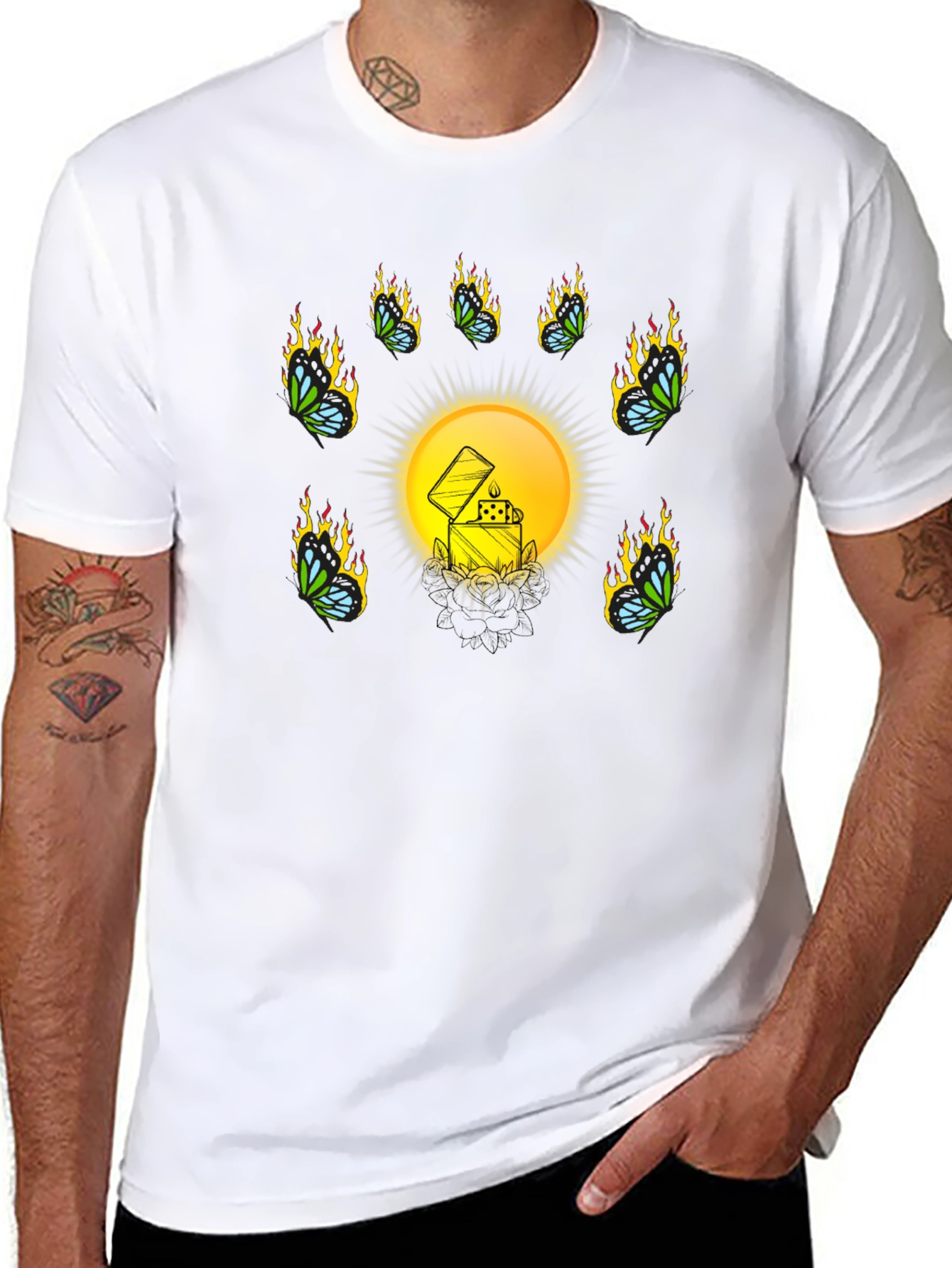 Unique Graphic T-Shirt with Lighter Design