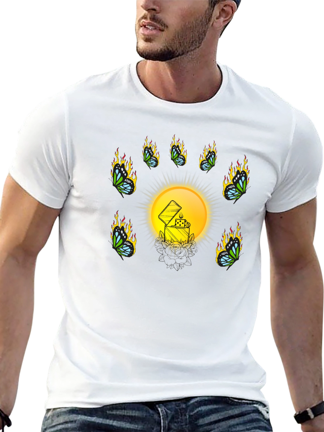 Unique Graphic T-Shirt with Lighter Design