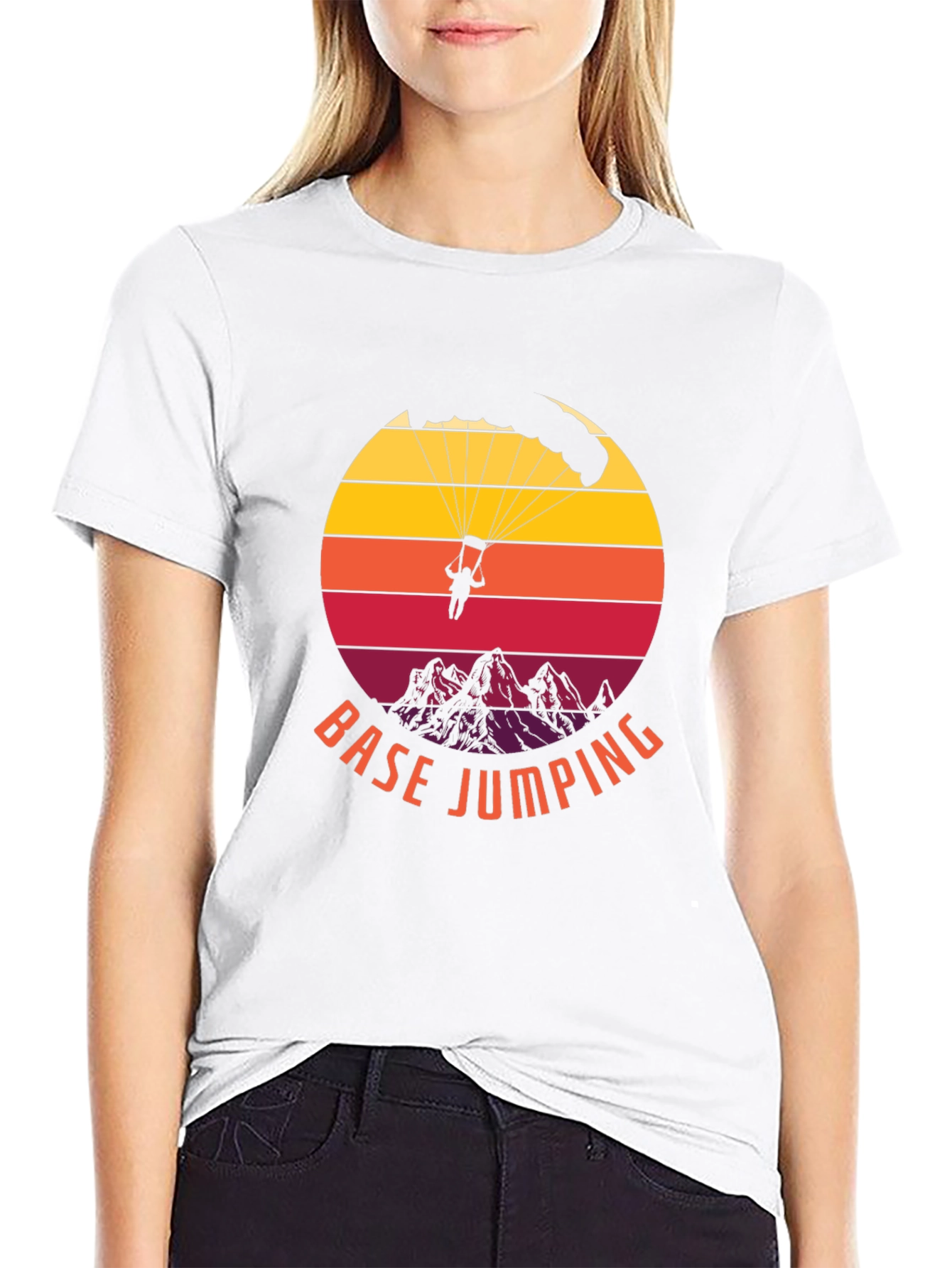 Base Jumping Sunset Graphic Tee