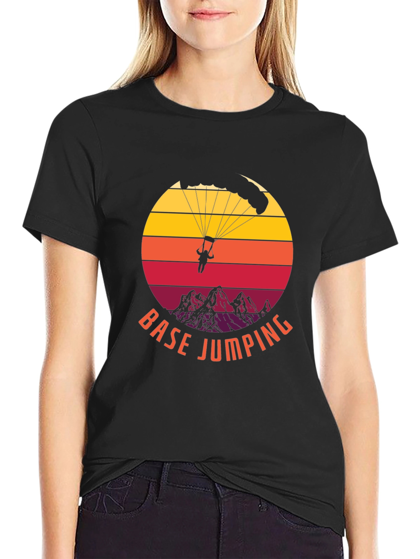 Base Jumping Sunset Graphic Tee