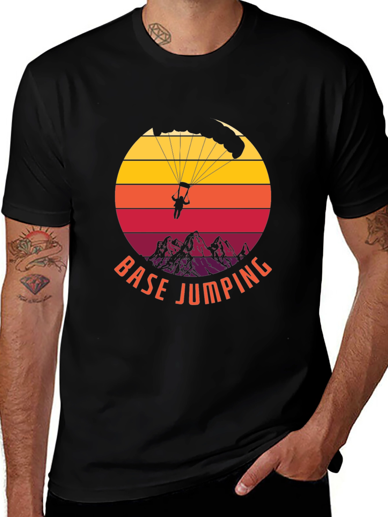 Base Jumping Sunset Graphic Tee