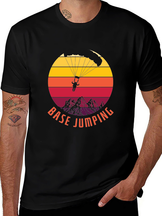 Base Jumping Sunset Graphic Tee