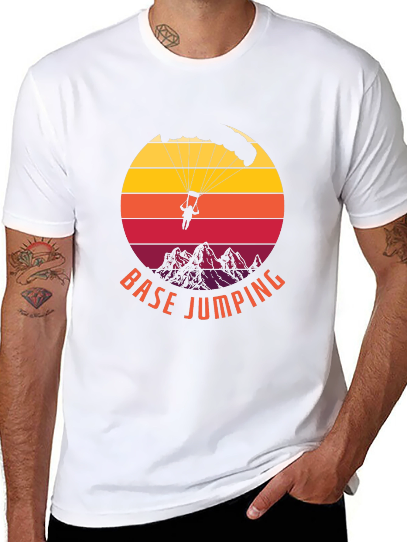 Base Jumping Sunset Graphic Tee
