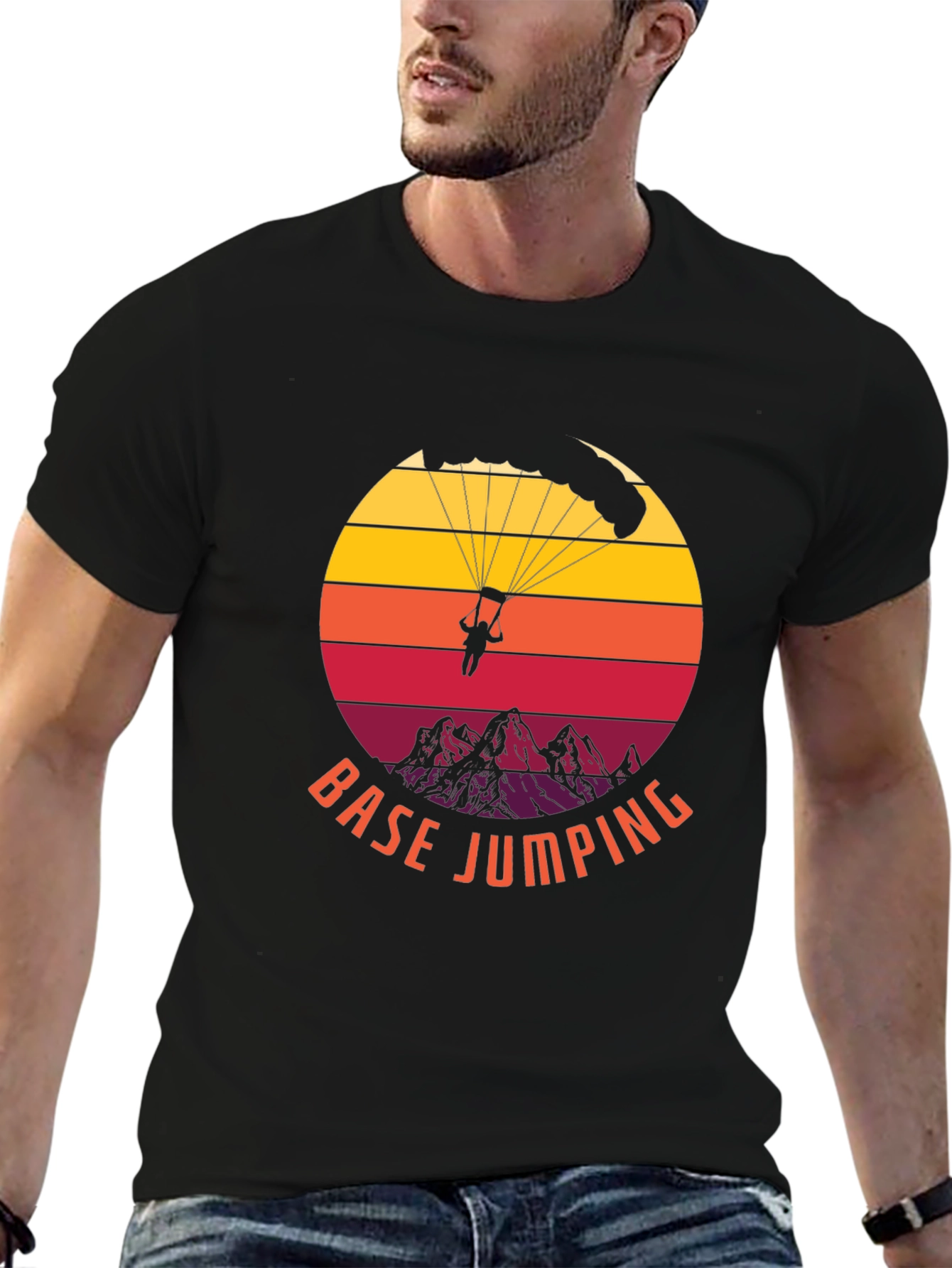Base Jumping Sunset Graphic Tee