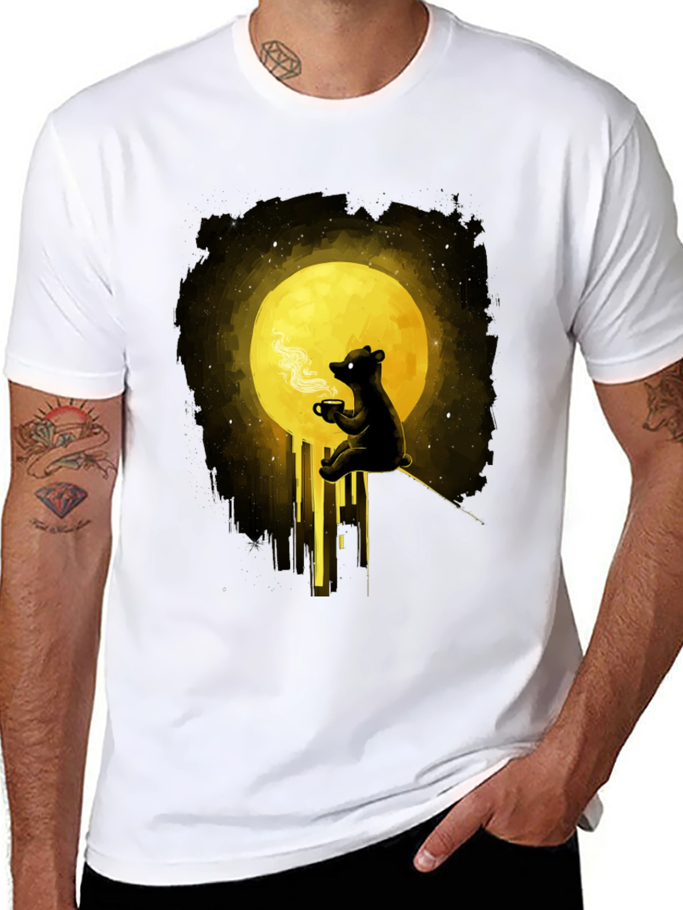 Bear Moon Coffee T-Shirt - Graphic Tee