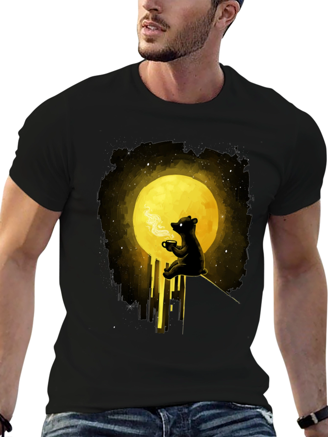 Bear Moon Coffee T-Shirt - Graphic Tee