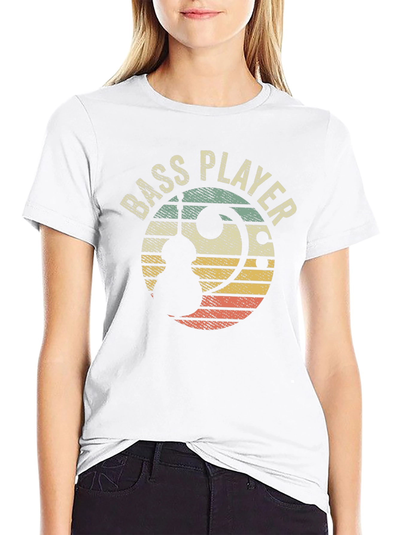 Bass Player Retro Sunset Graphic Tee - Musician T-Shirt