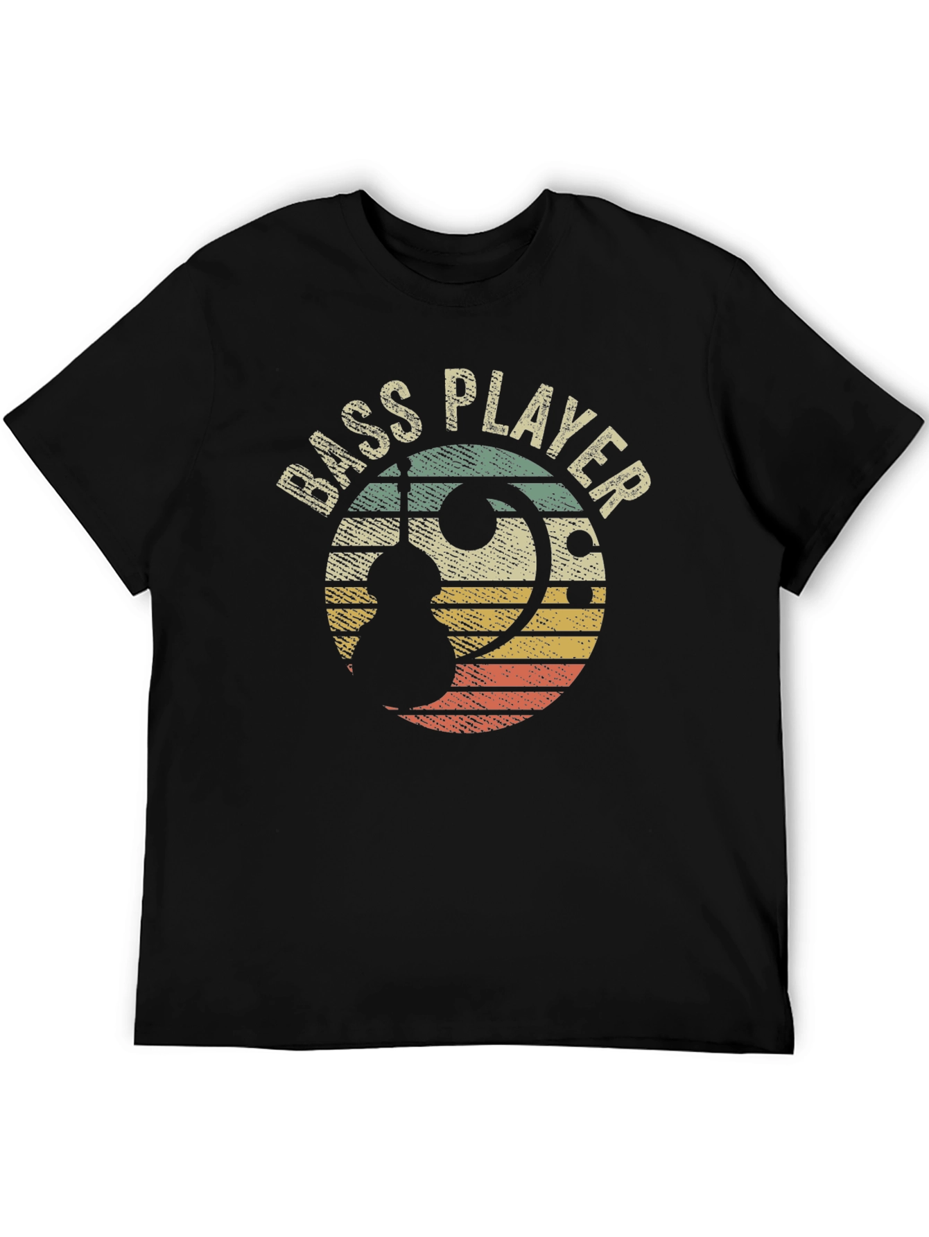 Bass Player Retro Sunset Graphic Tee - Musician T-Shirt