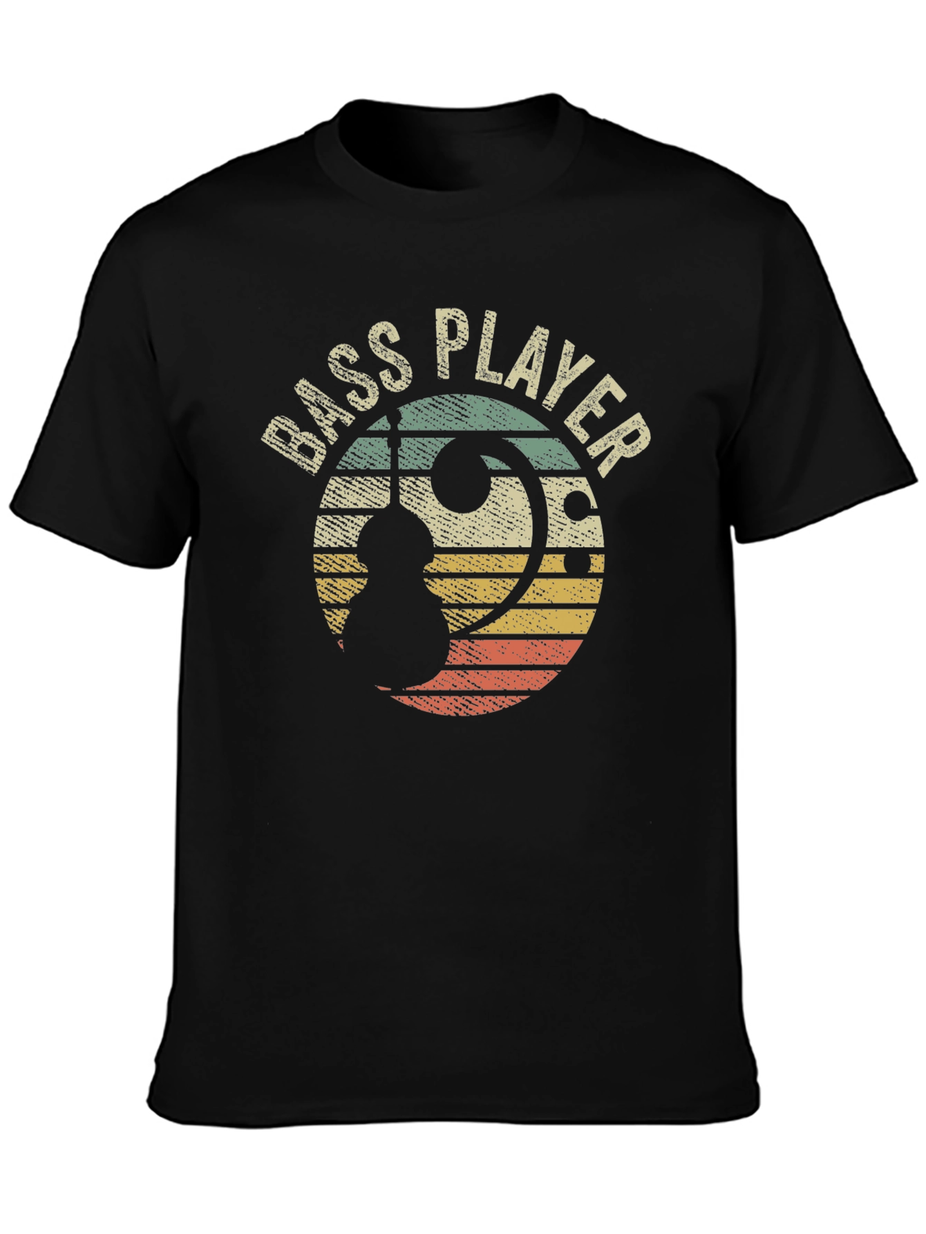 Bass Player Retro Sunset Graphic Tee - Musician T-Shirt
