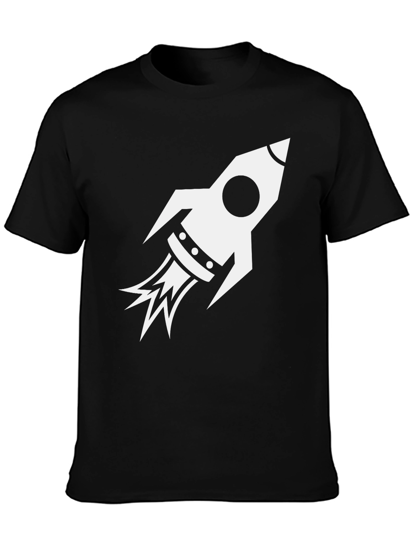 Rocket Graphic Black Tee - Blast Off in Style!