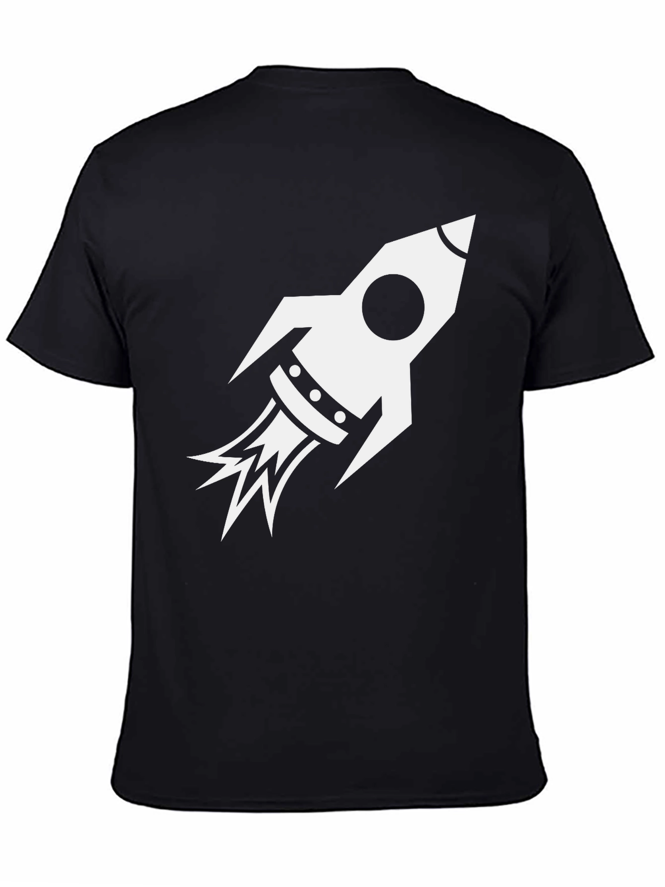 Rocket Graphic Black Tee - Blast Off in Style!