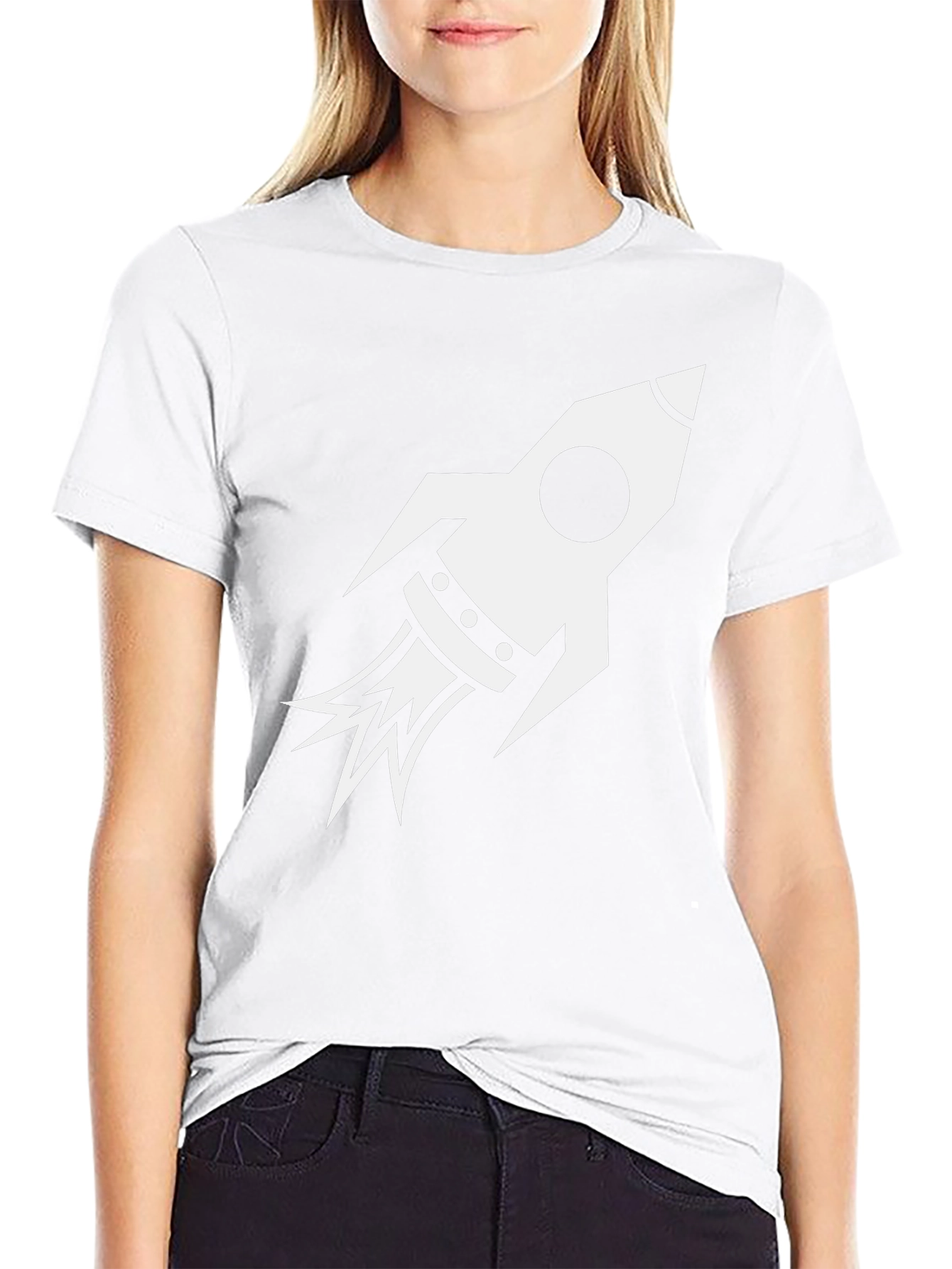 Rocket Graphic Black Tee - Blast Off in Style!