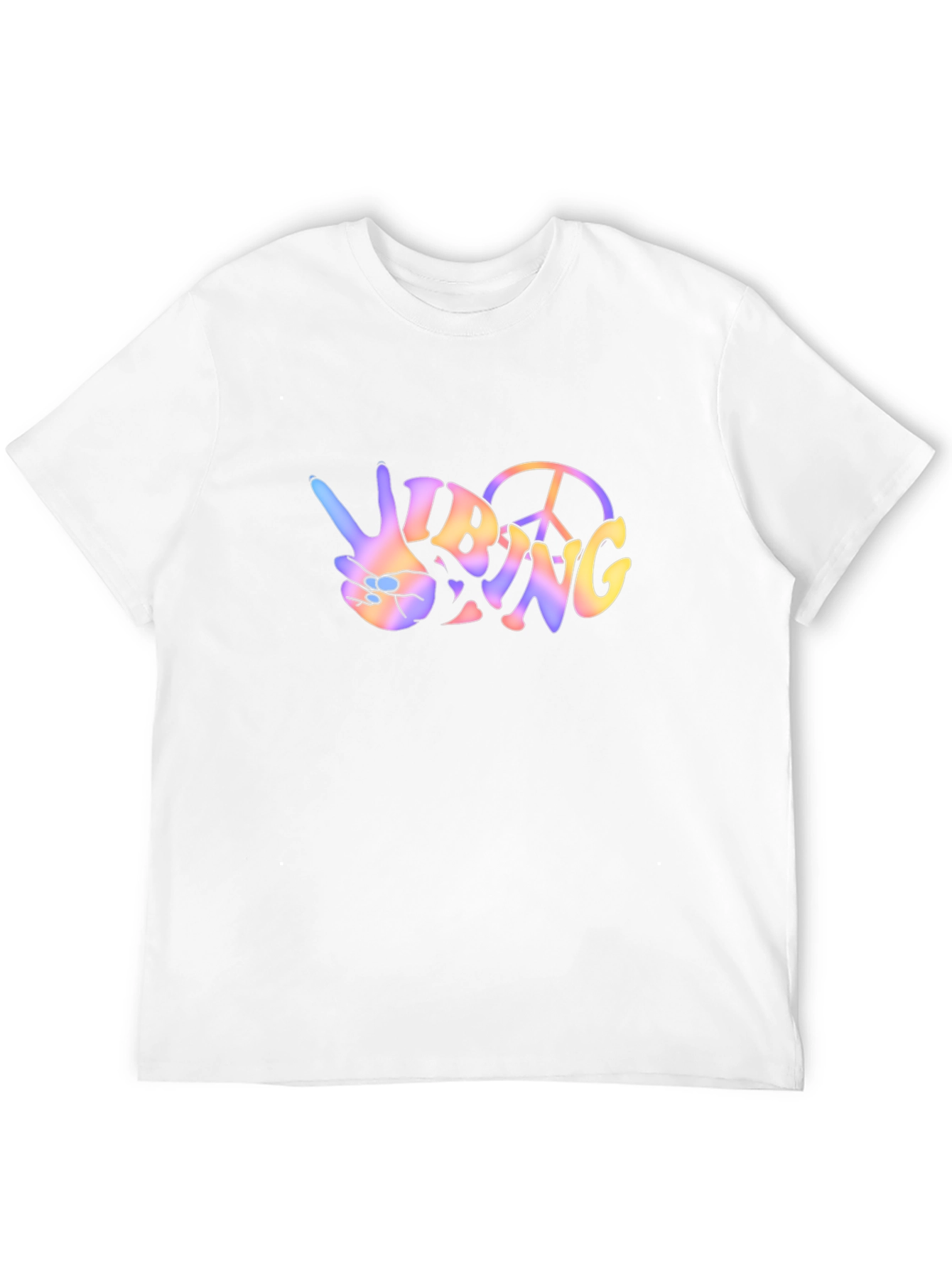 Vibing Peace Sign Black T-Shirt