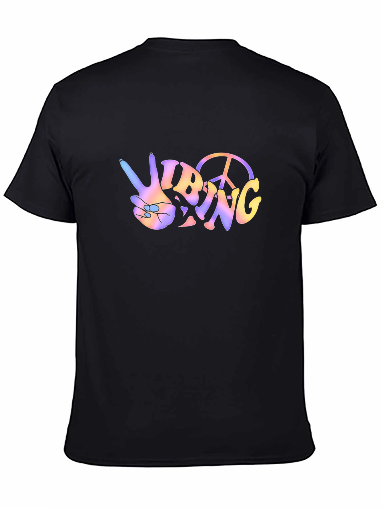 Vibing Peace Sign Black T-Shirt