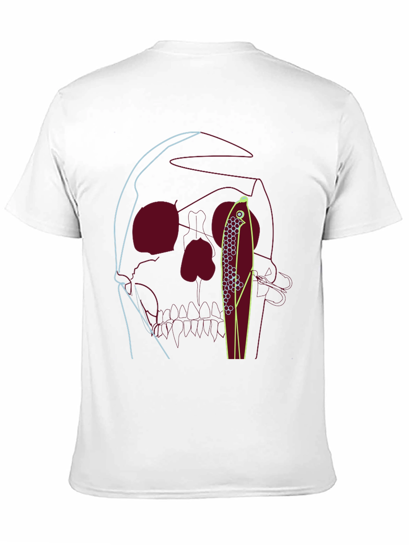 Skull & Fishing Lure Graphic Tee - Unique Design