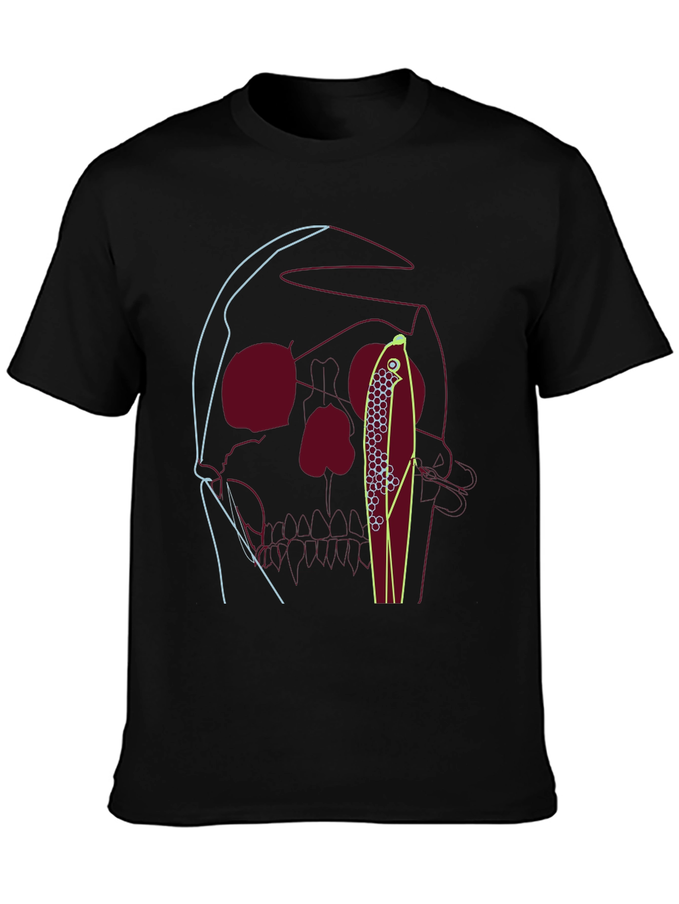 Skull & Fishing Lure Graphic Tee - Unique Design