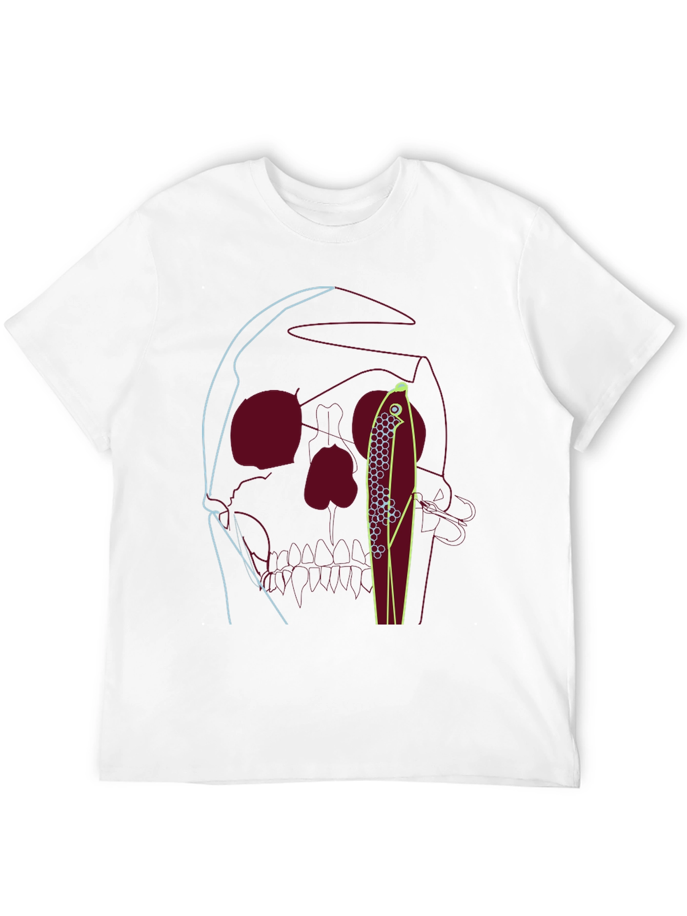 Skull & Fishing Lure Graphic Tee - Unique Design