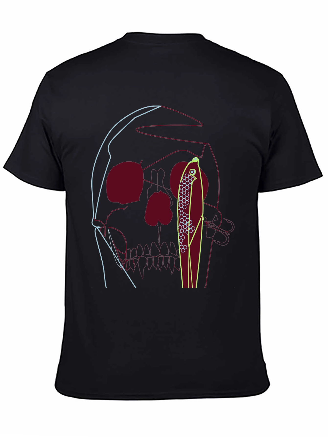 Skull & Fishing Lure Graphic Tee - Unique Design