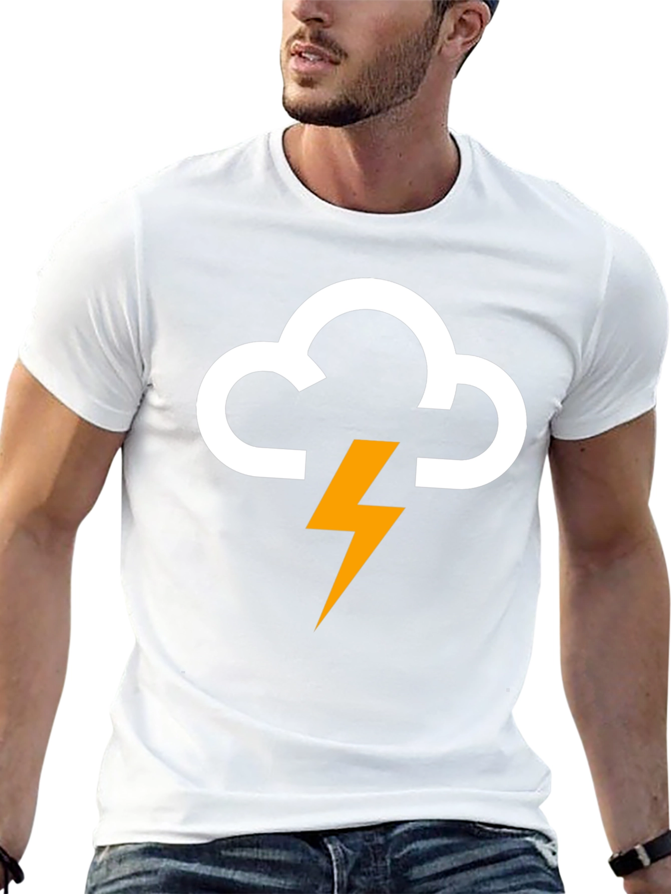 Storm Cloud Lightning Bolt Graphic Tee