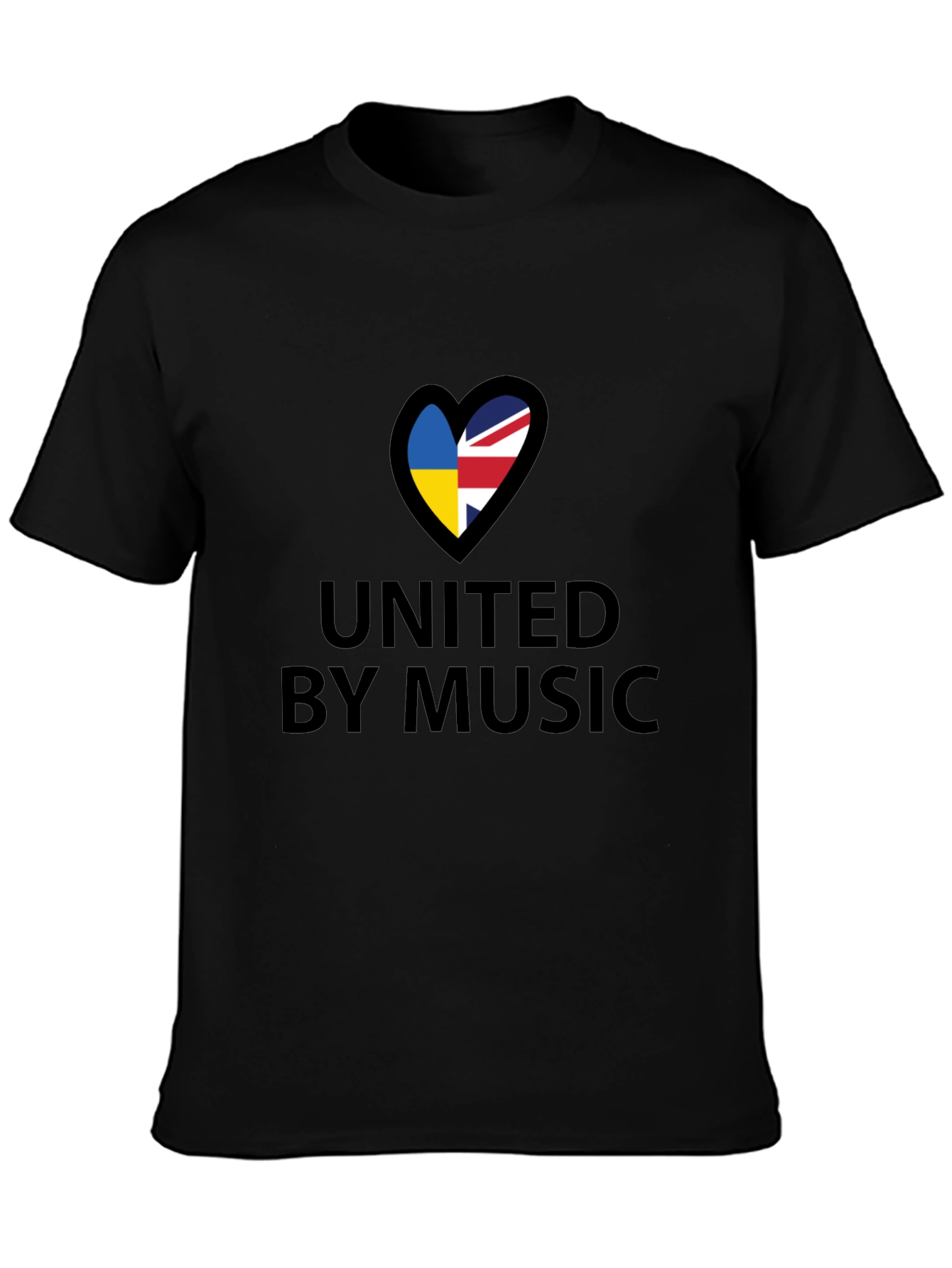United By Music Ukraine UK Flag Heart T-Shirt