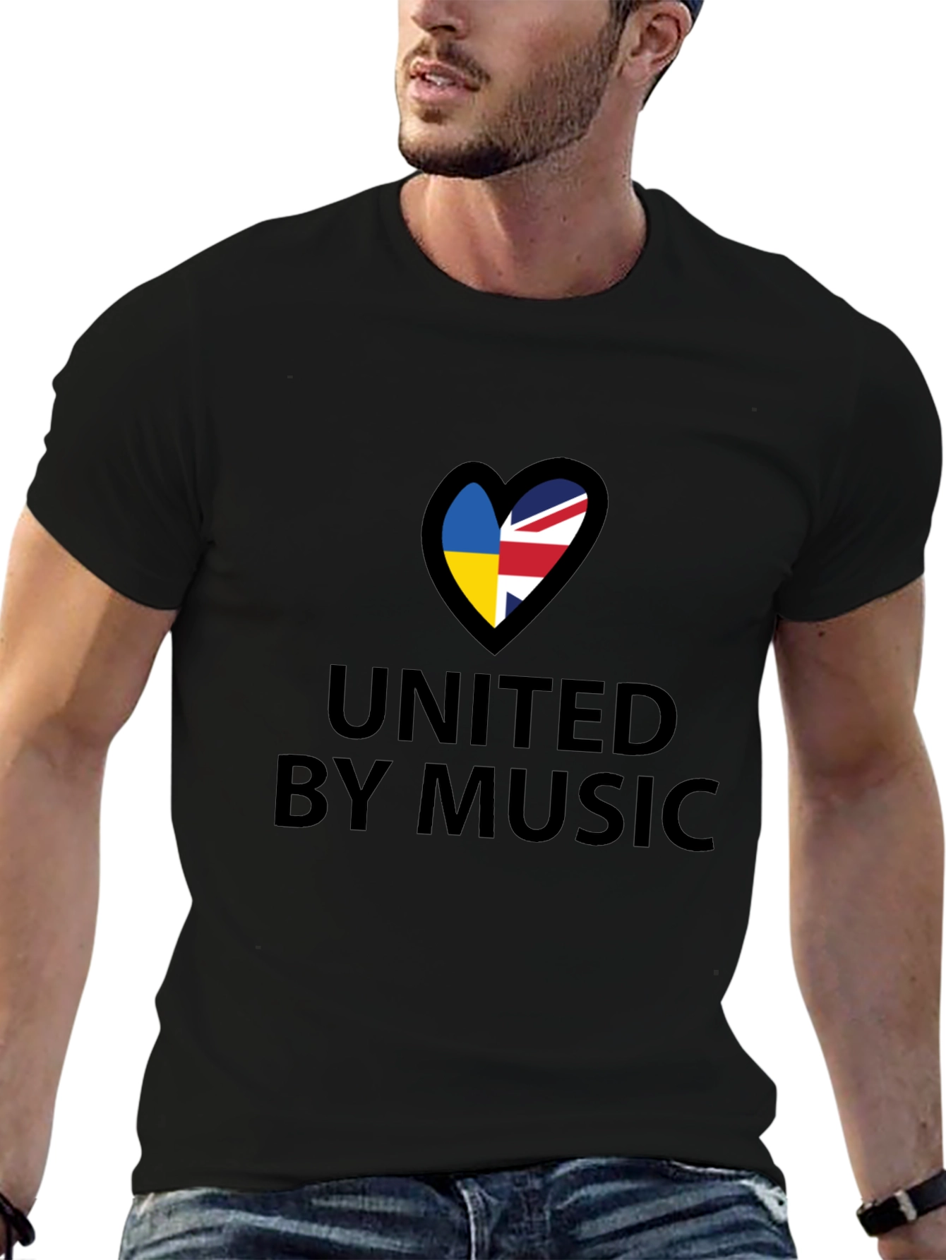 United By Music Ukraine UK Flag Heart T-Shirt