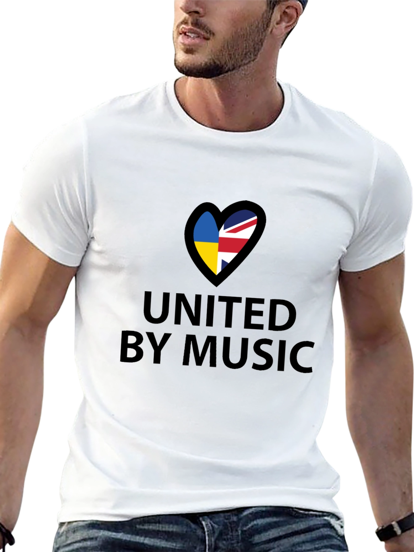 United By Music Ukraine UK Flag Heart T-Shirt