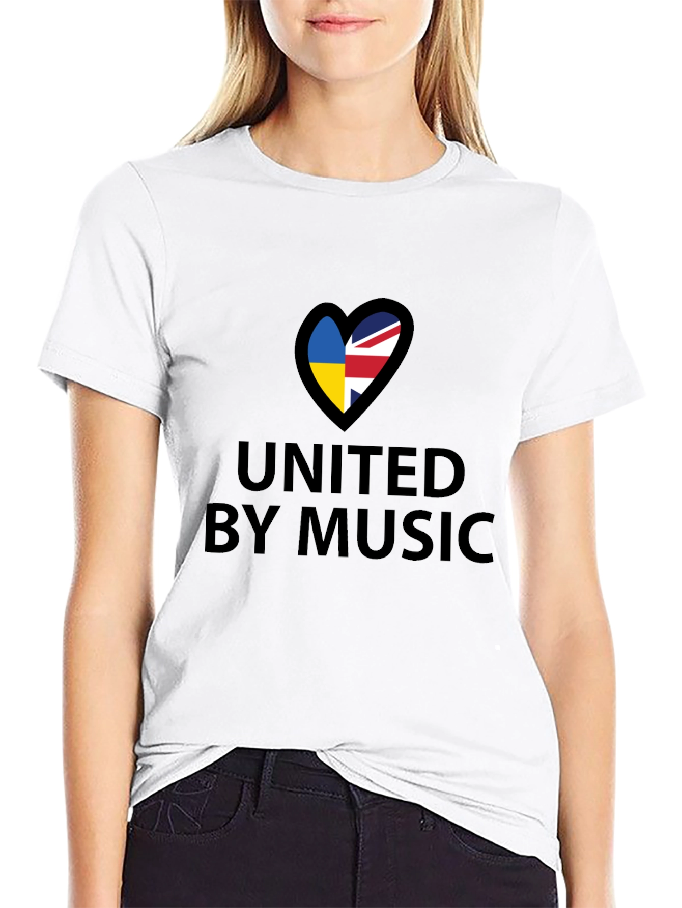 United By Music Ukraine UK Flag Heart T-Shirt