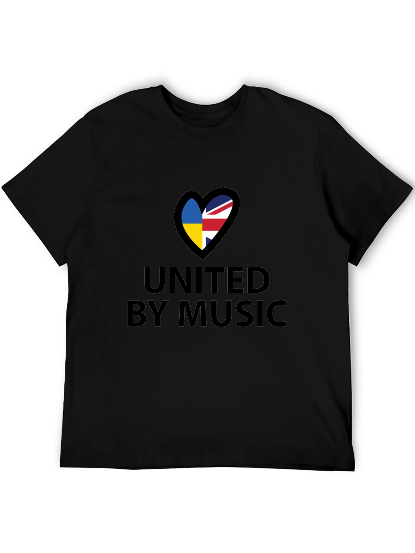 United By Music Ukraine UK Flag Heart T-Shirt