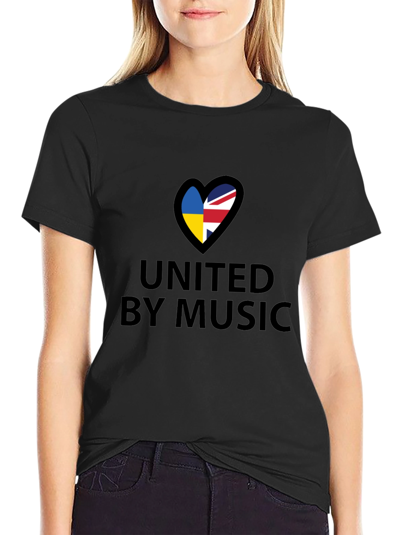 United By Music Ukraine UK Flag Heart T-Shirt