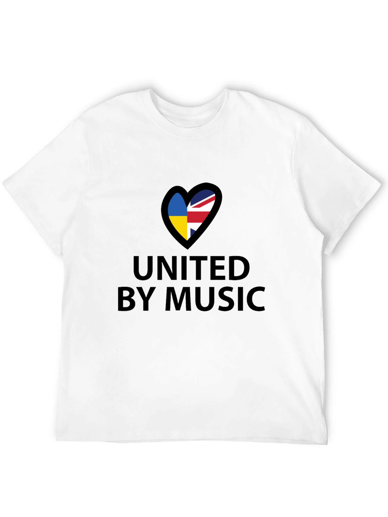 United By Music Ukraine UK Flag Heart T-Shirt