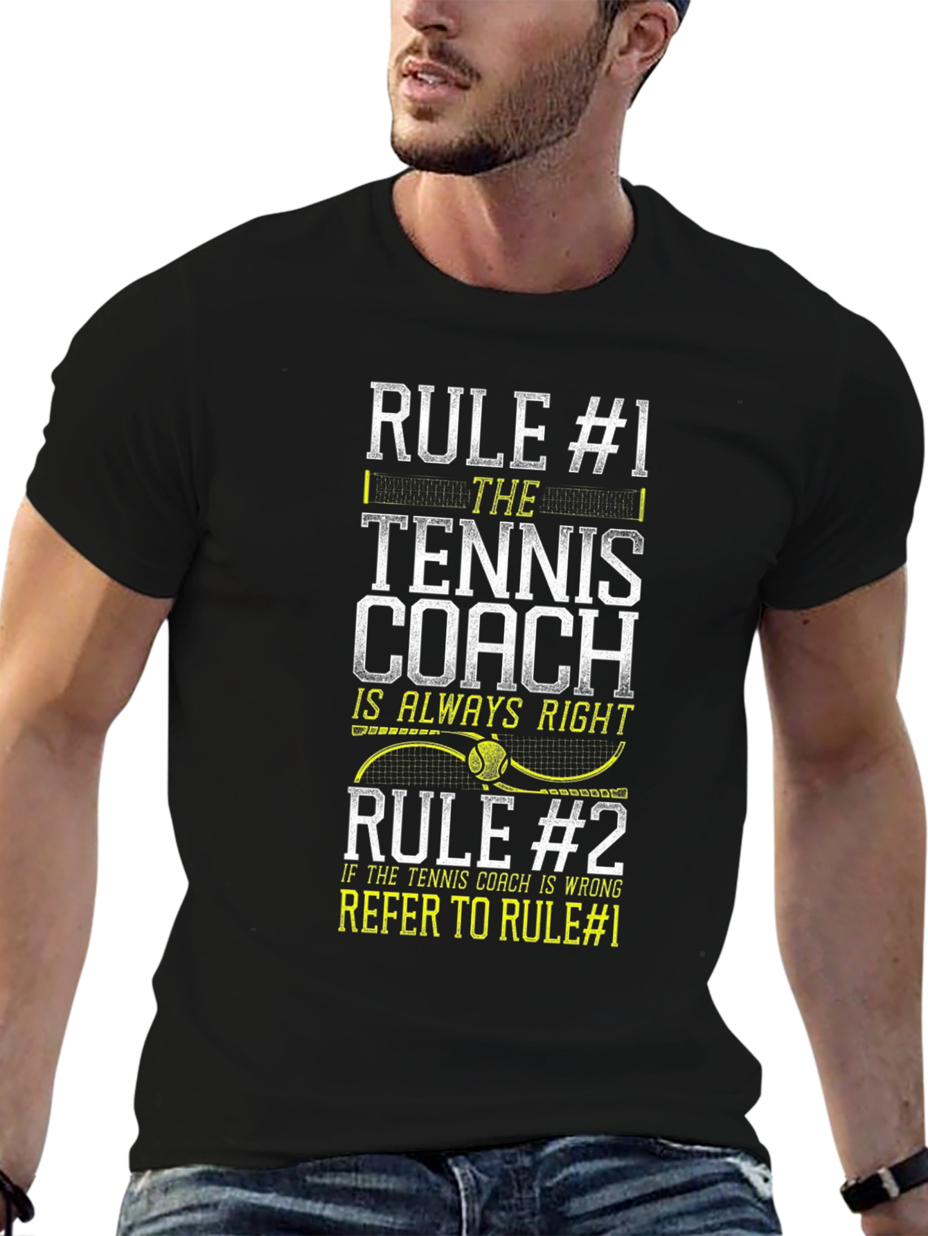 Tennis Coach Rules Graphic T-Shirt