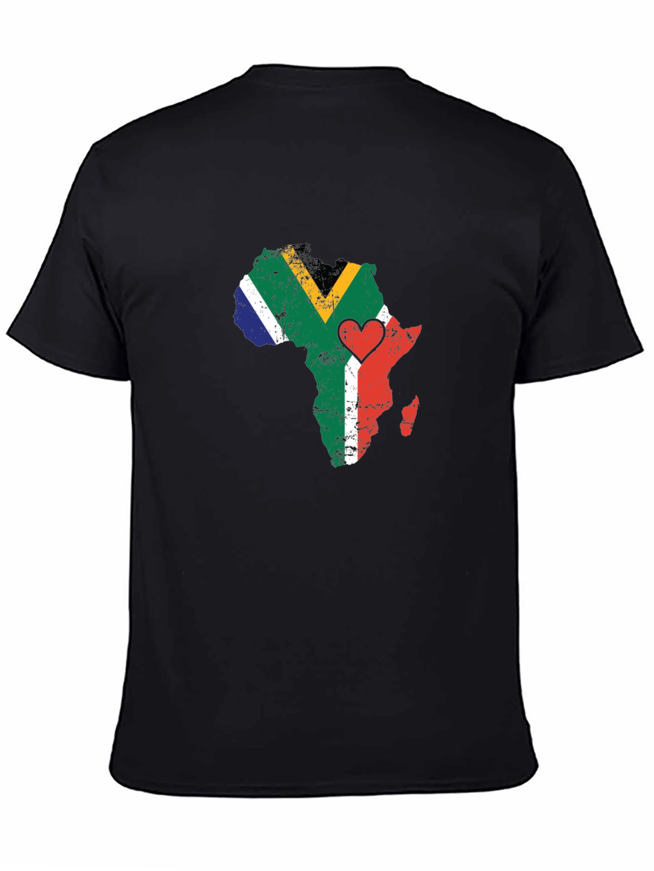 Africa Map South Africa Flag Heart T-Shirt