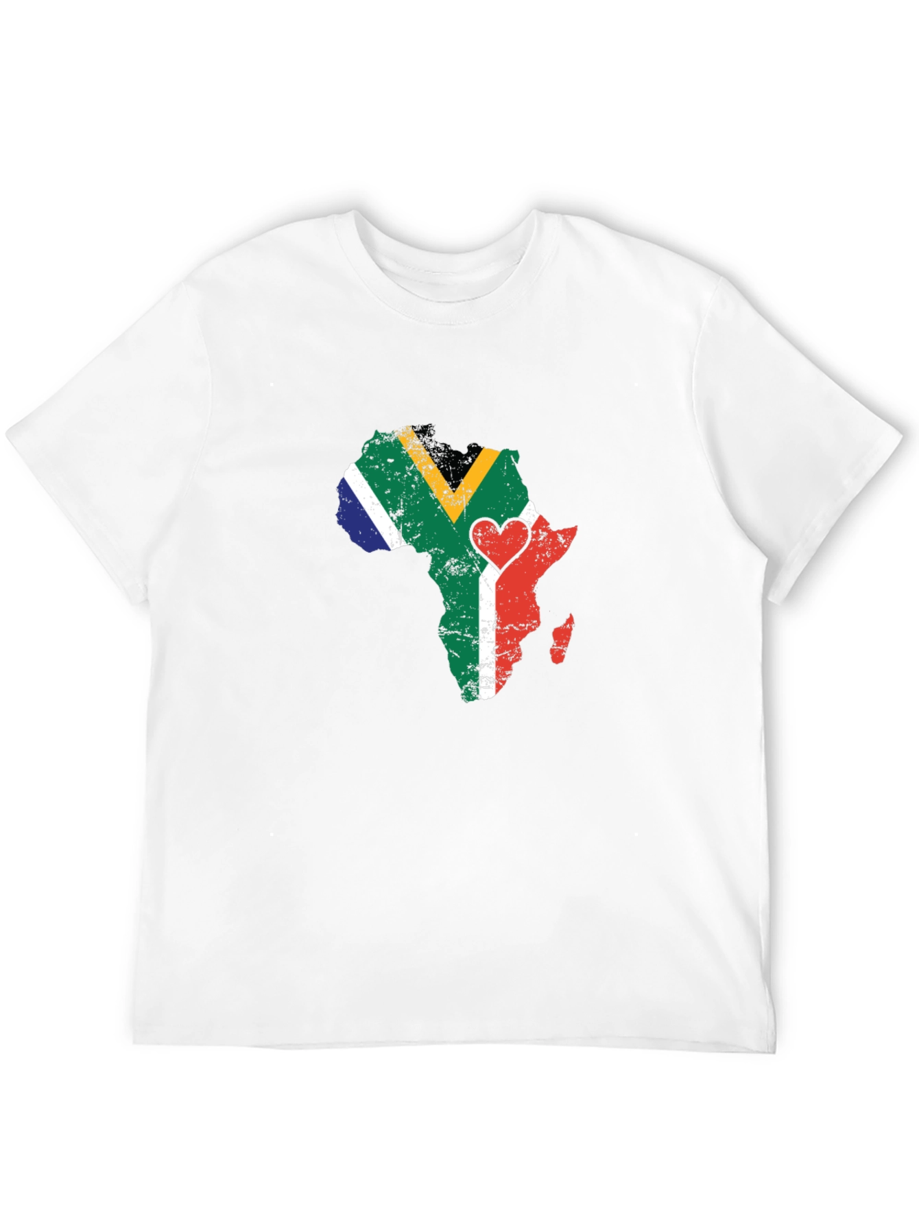 Africa Map South Africa Flag Heart T-Shirt