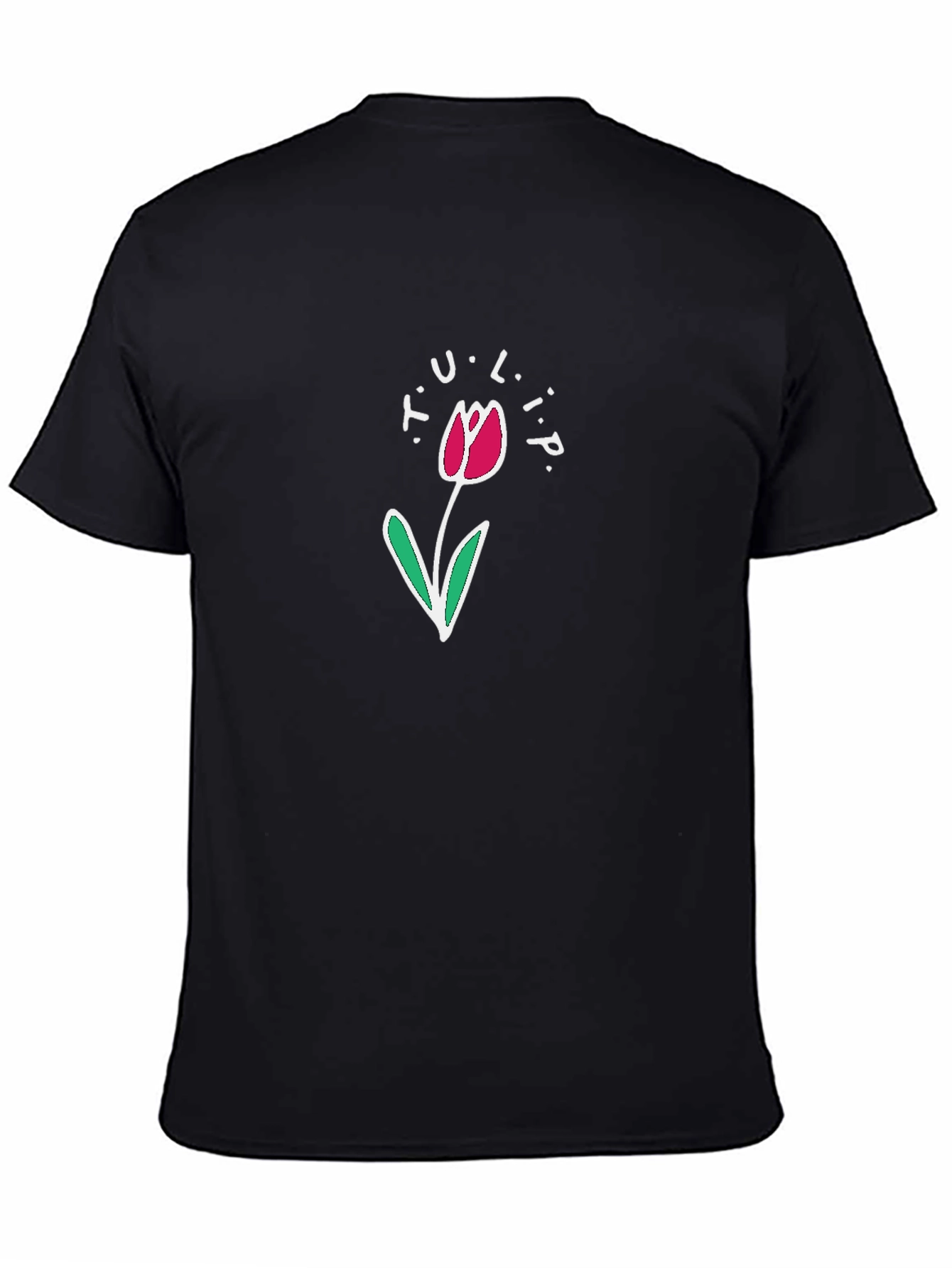 Tulip Graphic T-Shirt - Black Casual Tee