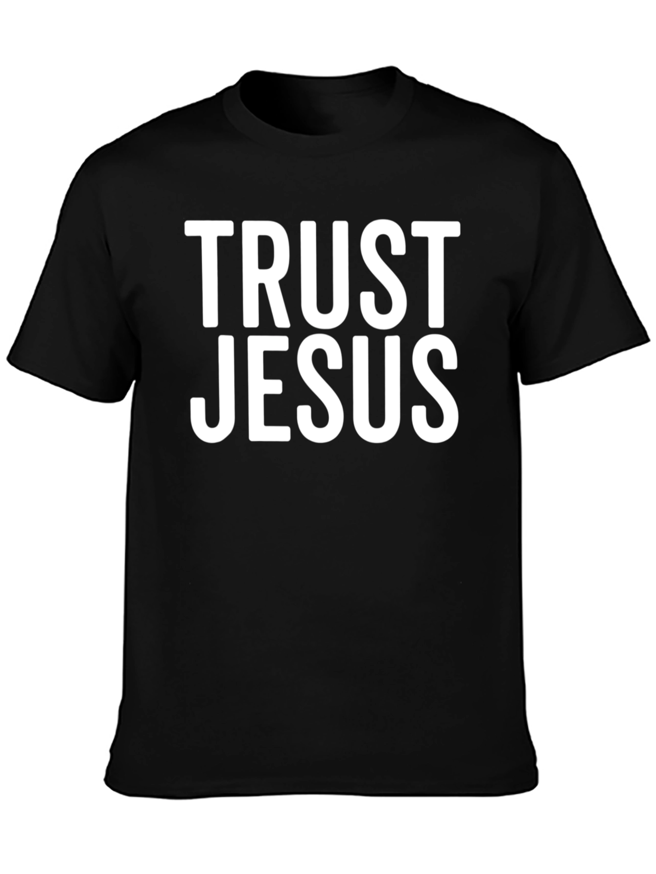 Trust Jesus Black Cotton T-Shirt Christian Faith