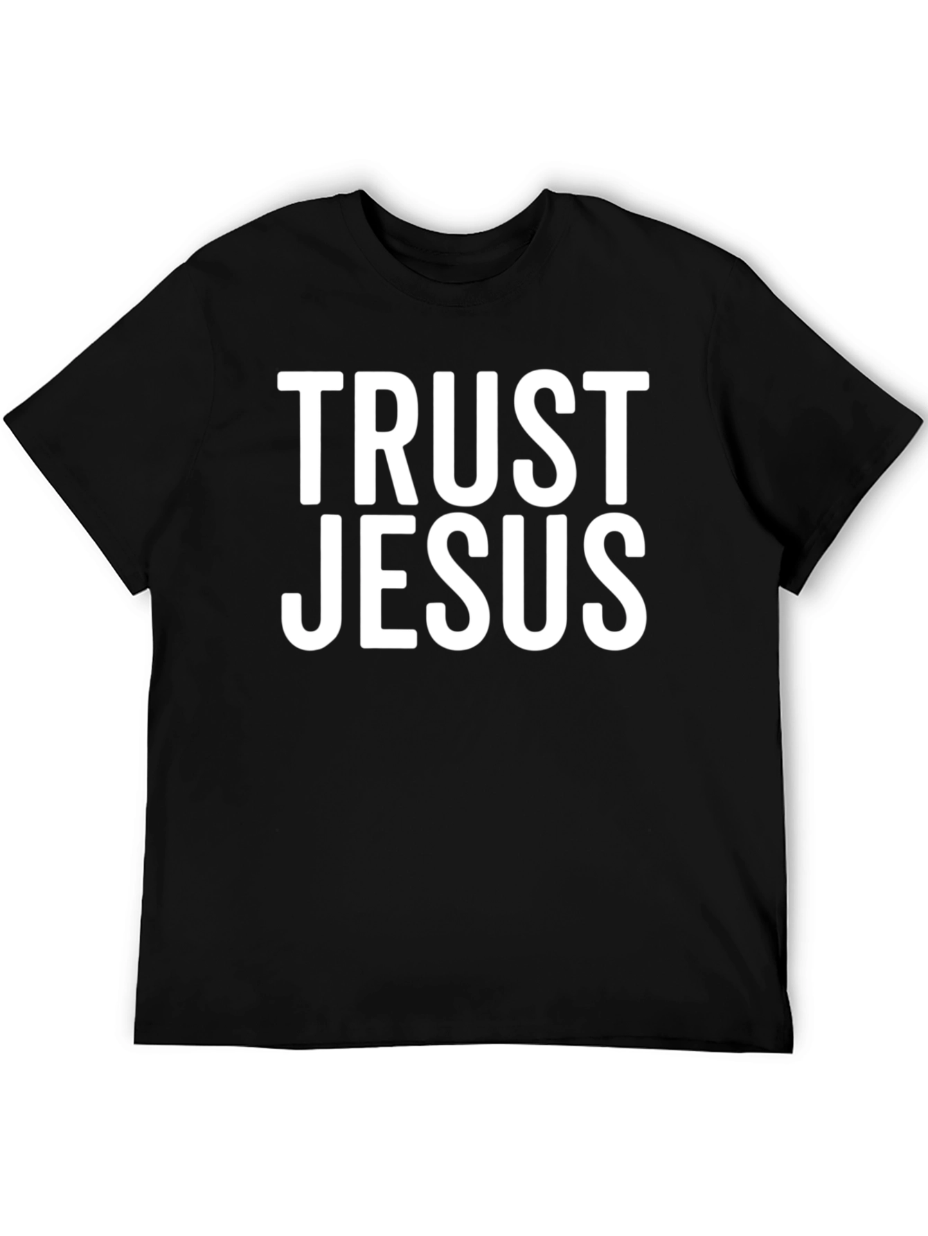 Trust Jesus Black Cotton T-Shirt Christian Faith