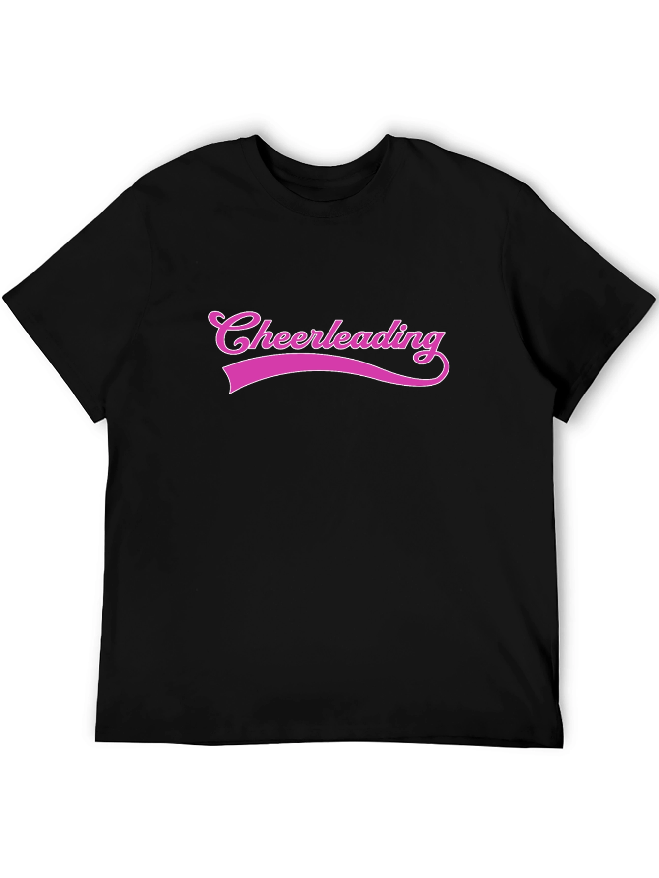 Cheerleading Graphic Tee - Black Cotton T-Shirt