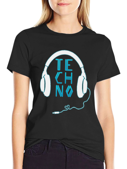 Techno Music Headphone T-Shirt - Cool Graphic Tee