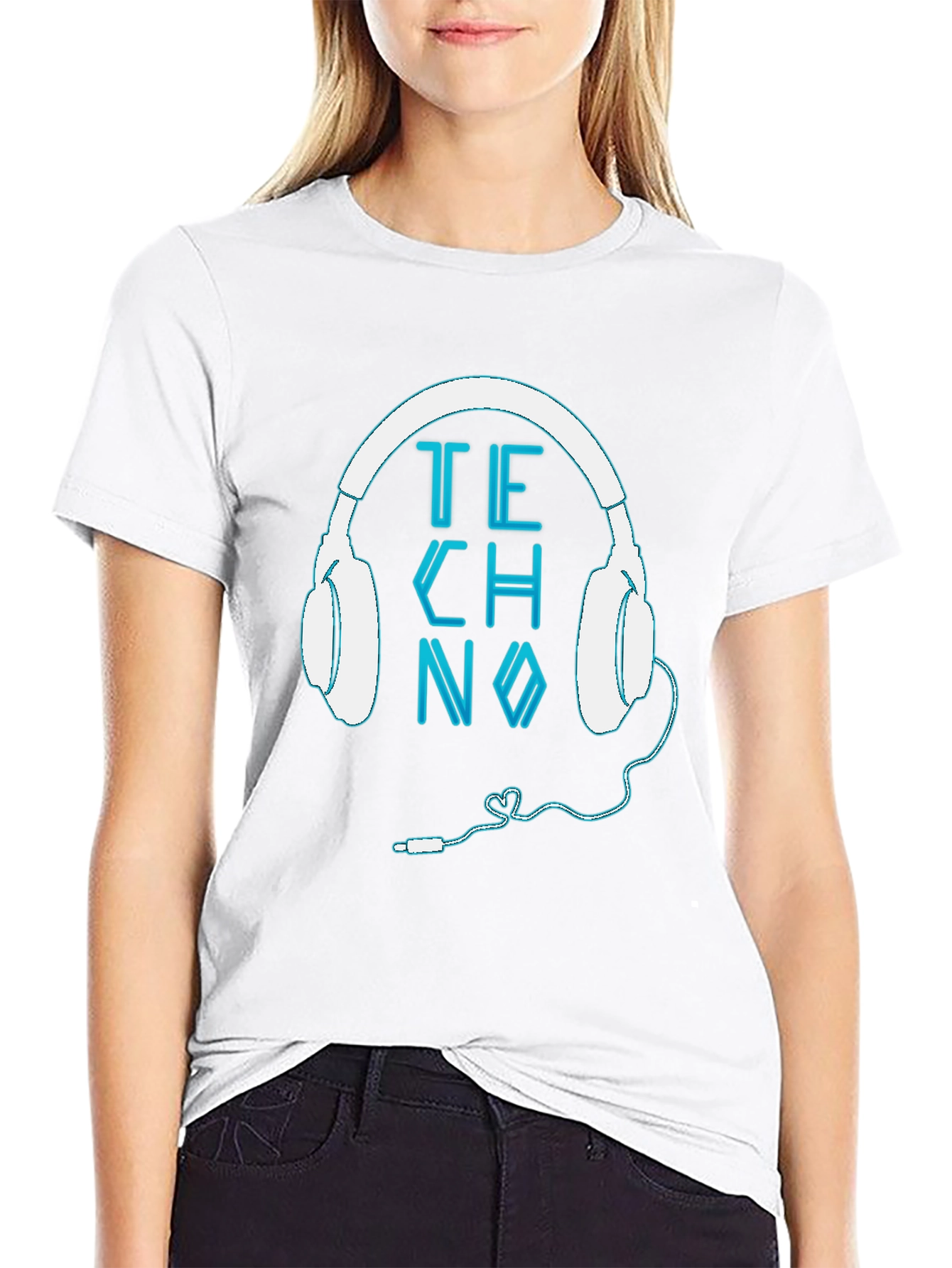 Techno Music Headphone T-Shirt - Cool Graphic Tee